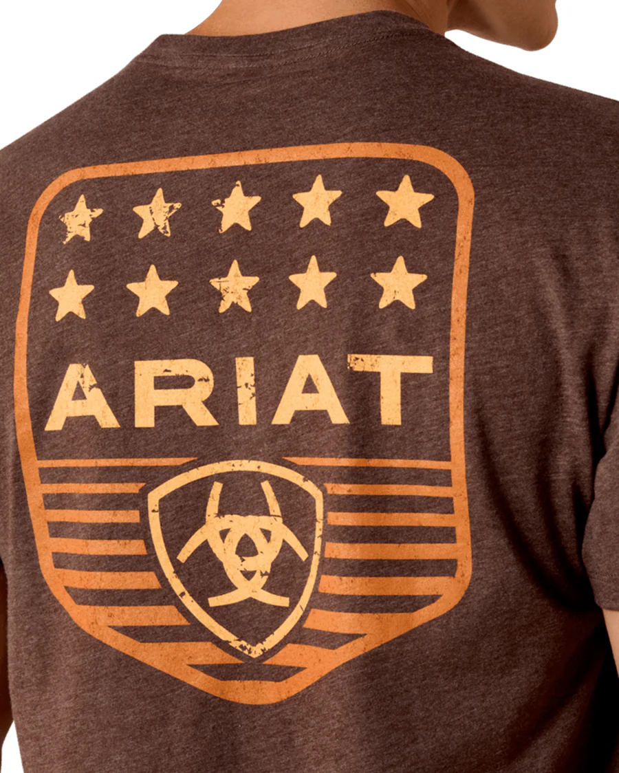 Men's Ariat Stripe Patriotic Badge T-Shirt - 10073963 - Image 4