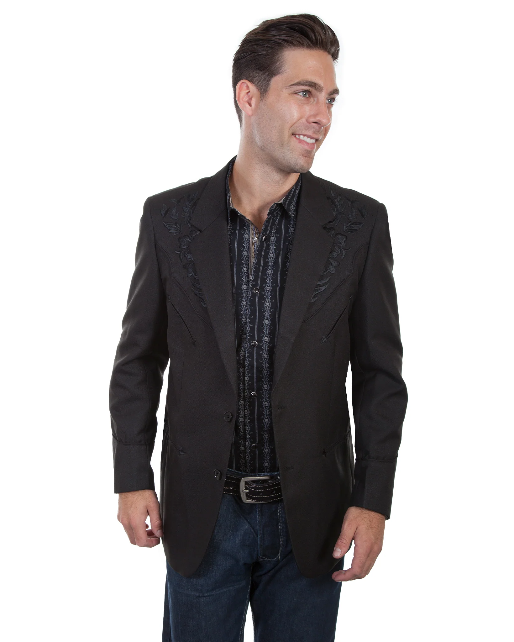 Men's Floral Embroidered Blazer