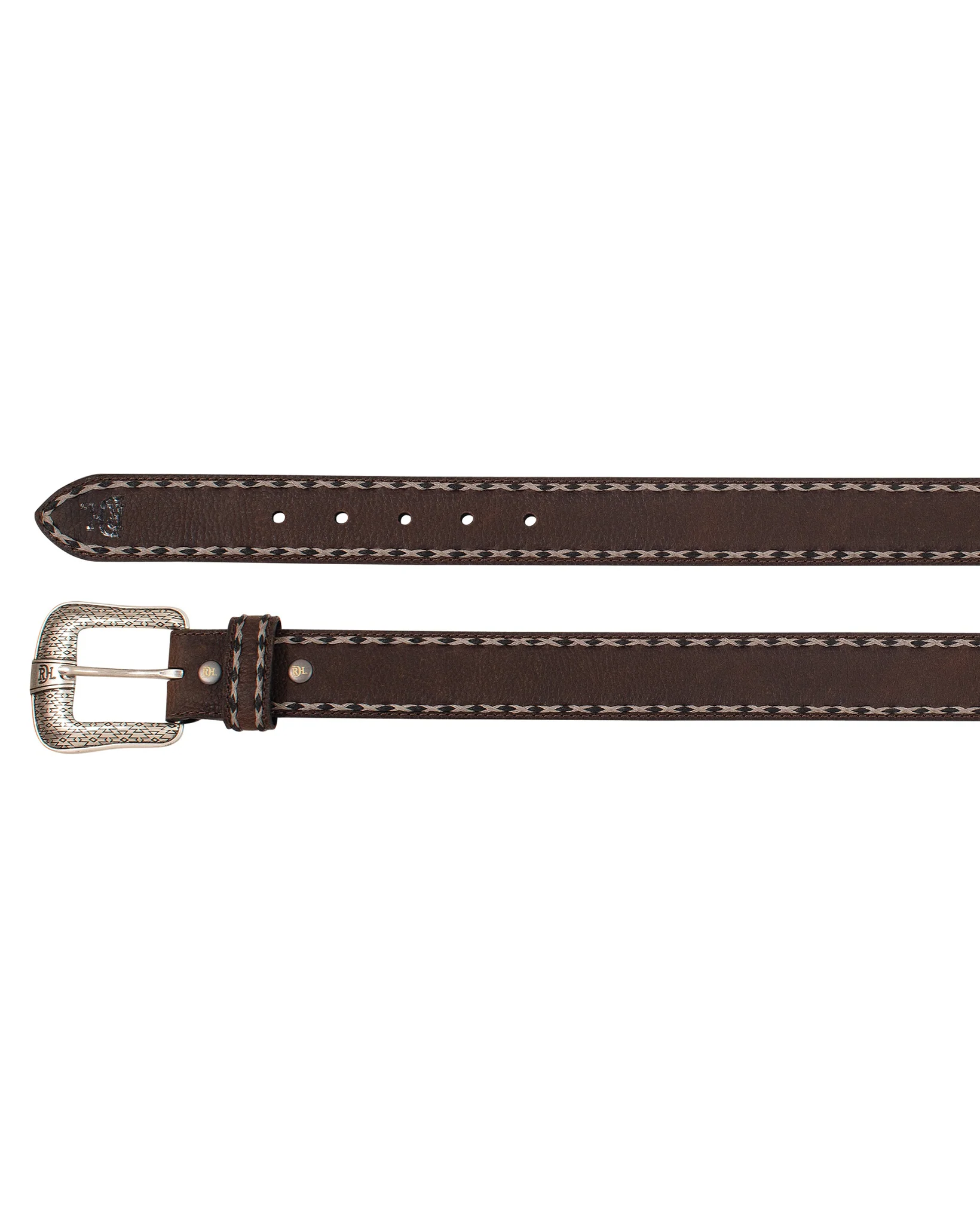 Men's Stitched Edge Genuine Leather Belt