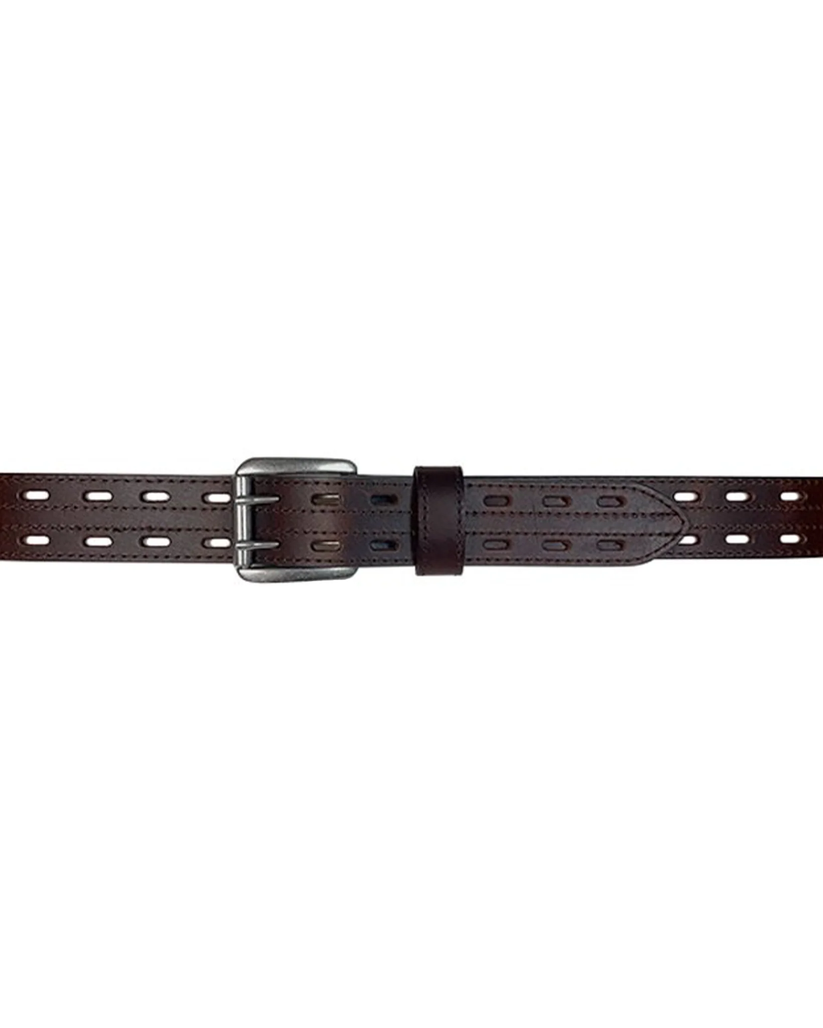 Men's Double-Stitched Brown Belt - Image 2