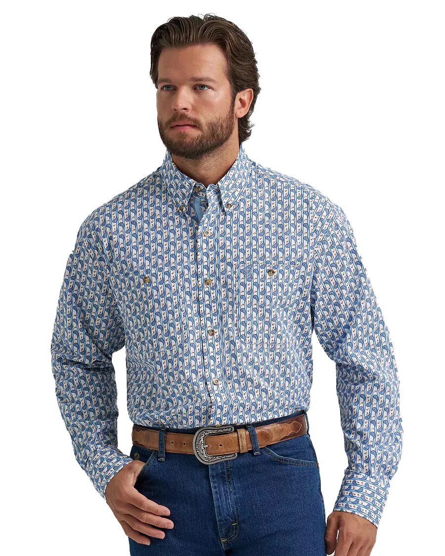 Men's George Strait Collection Two Pocket Long Sleeve Shirt - Image 3
