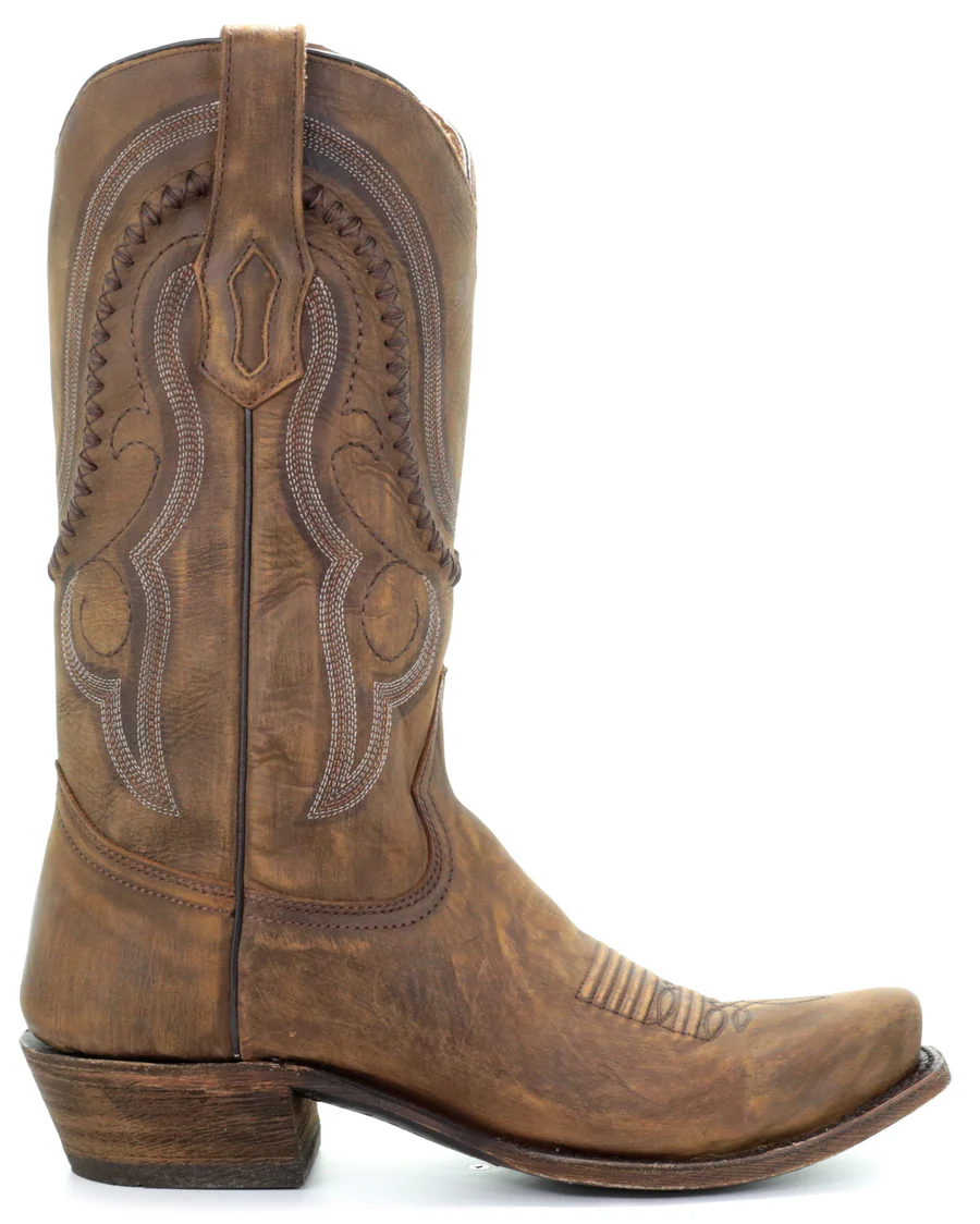 Men's Gold Cowhide Western Boots - Image 4
