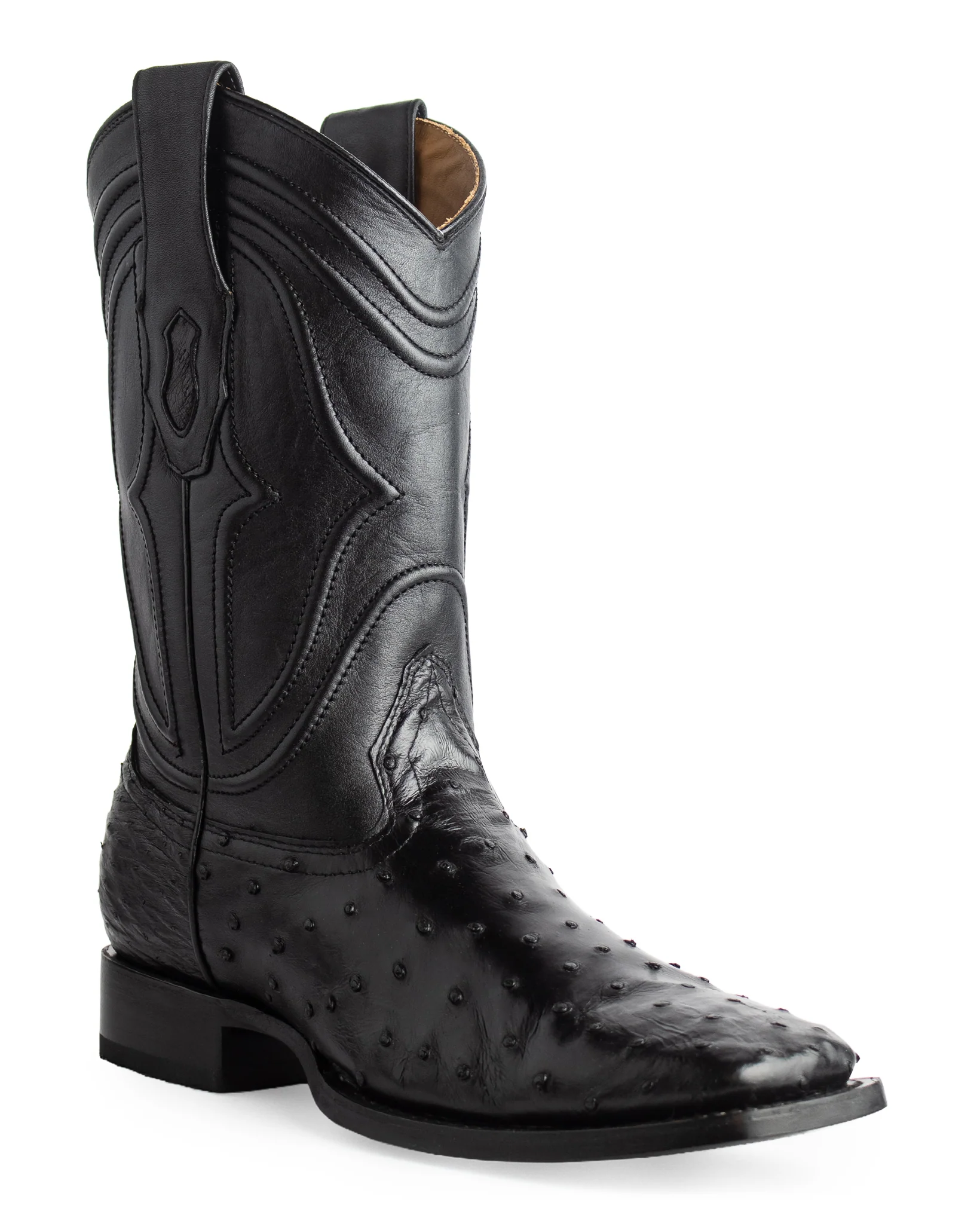 Men's Ke Dressy Wide Square Toe Boot Ostrich Western Boots - 820305