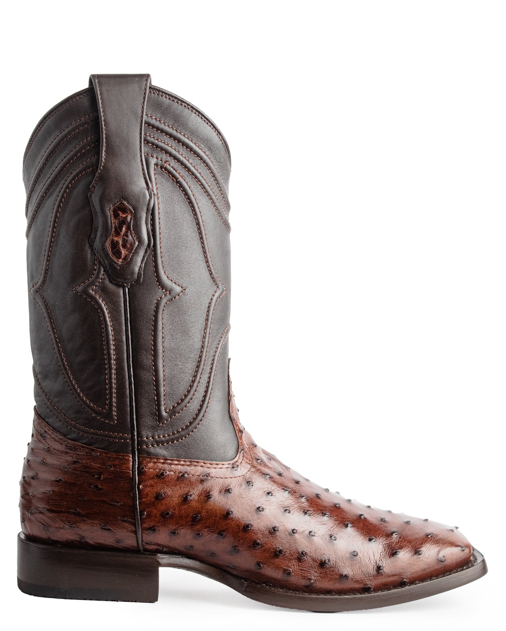 Men's Ke Dressy Wide Square Toe Boot Ostrich Western Boots - 820360 - Image 2