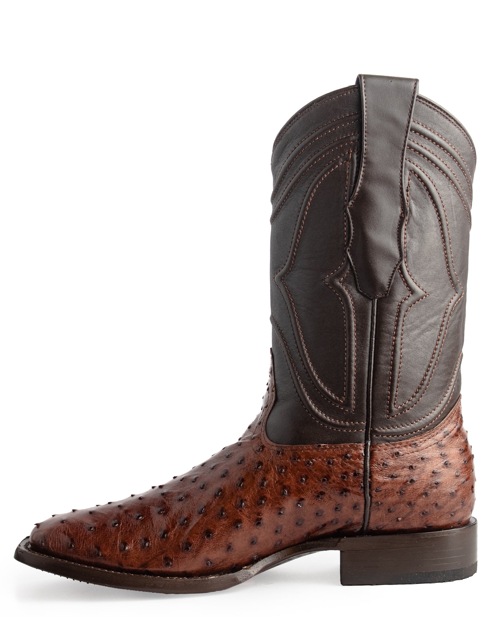 Men's Ke Dressy Wide Square Toe Boot Ostrich Western Boots - 820360 - Image 3