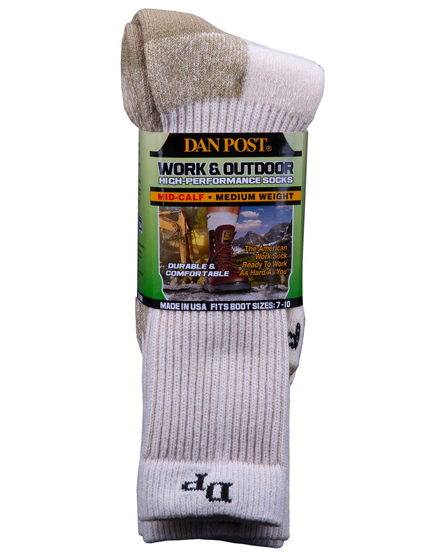 Men's Medium Weight 2-Pack Work Socks