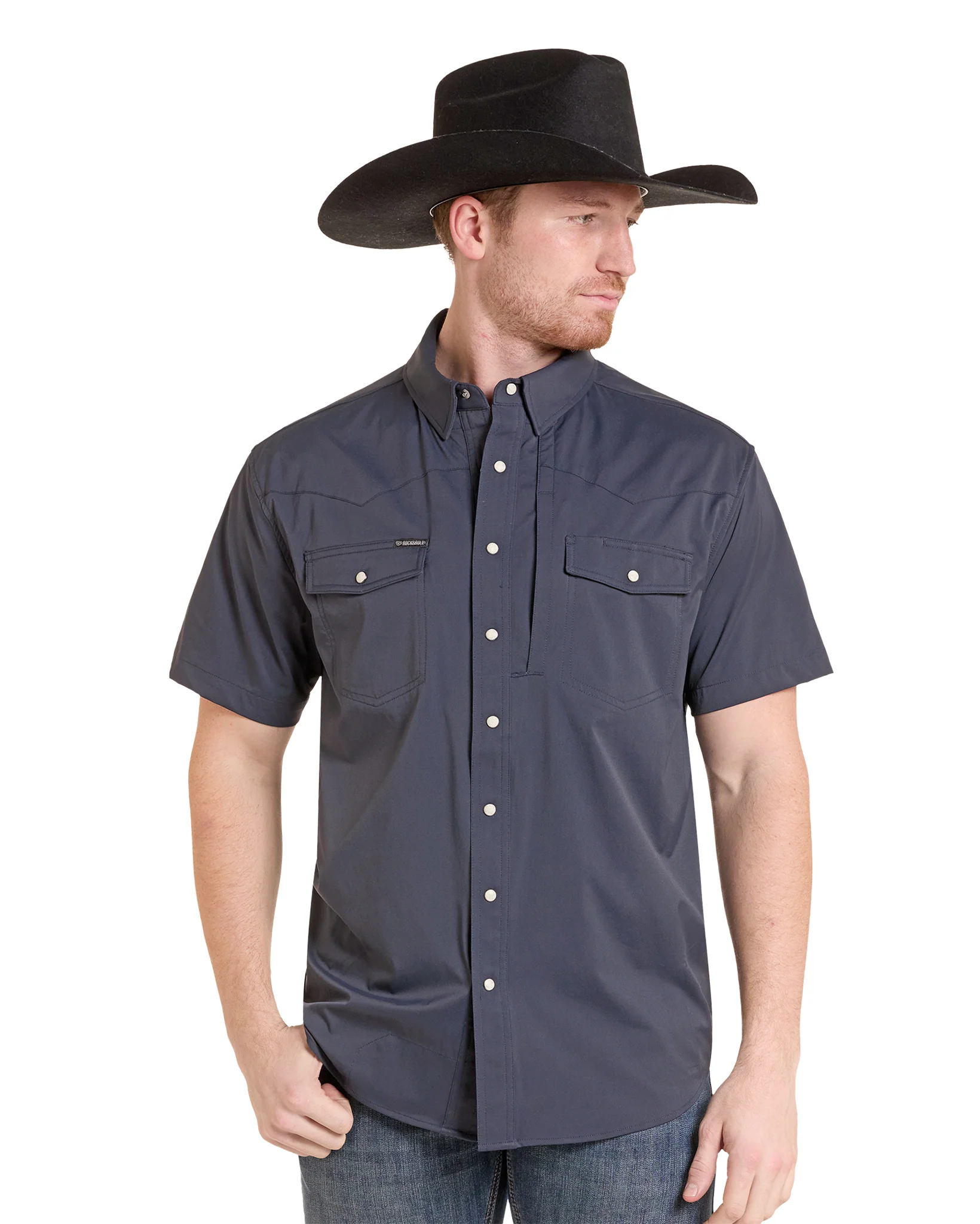 Men's Nylon Tek Solid Core Western Shirt - Bmn3S09641-01