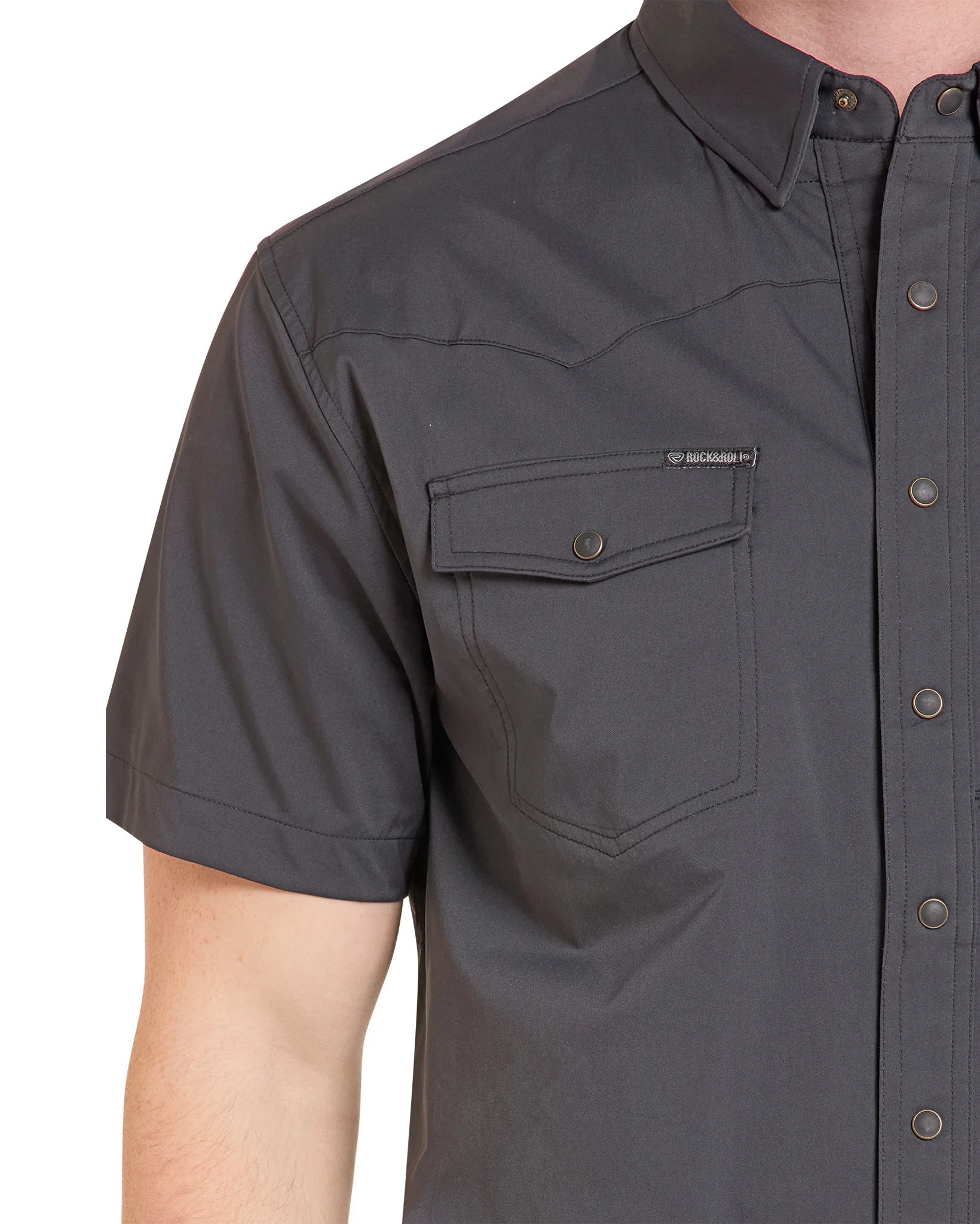 Men's Nylon Tek Solid Core Western Shirt - Bmn3S09641-01 - Image 3