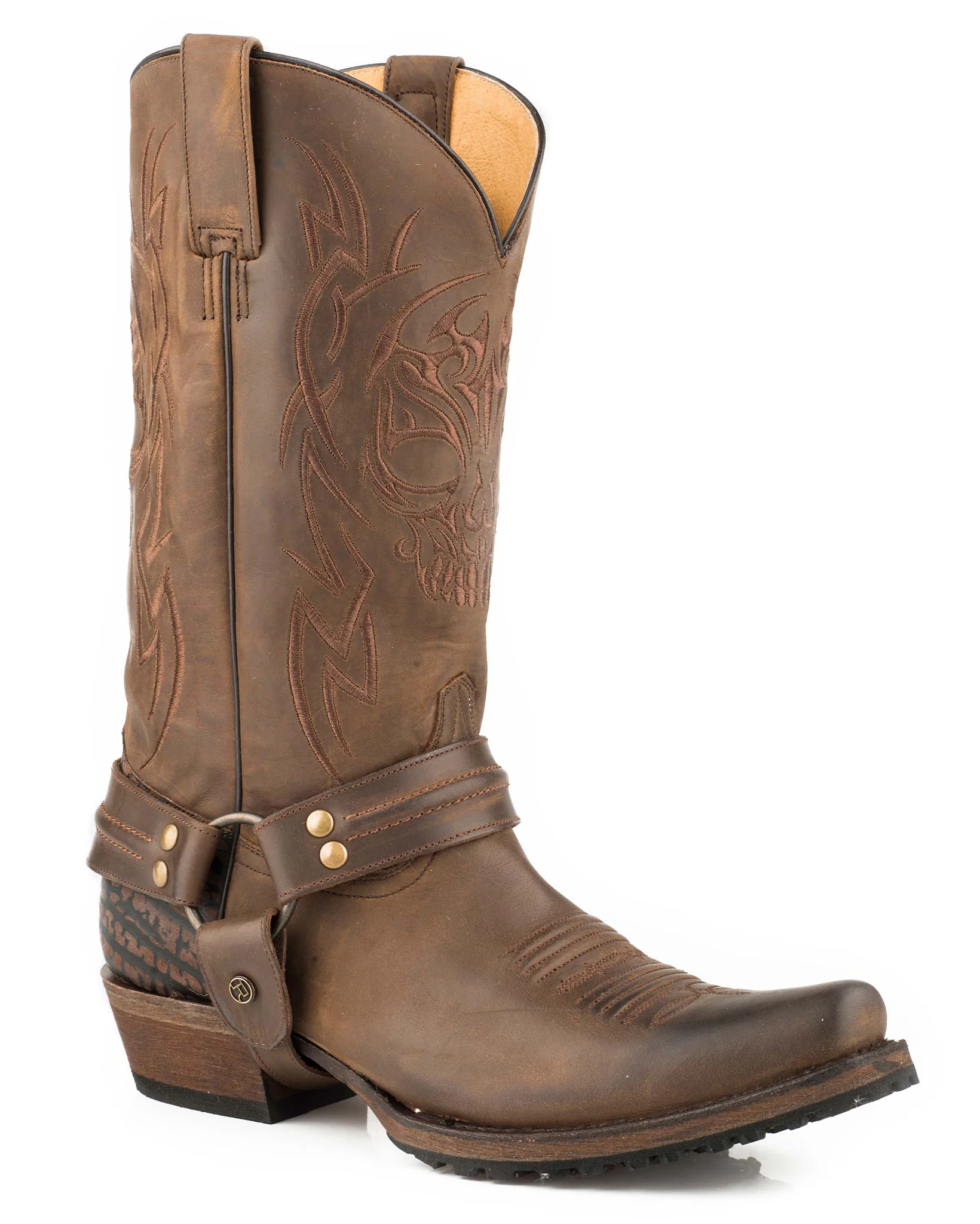 Men's Skull Lug Biker Boots