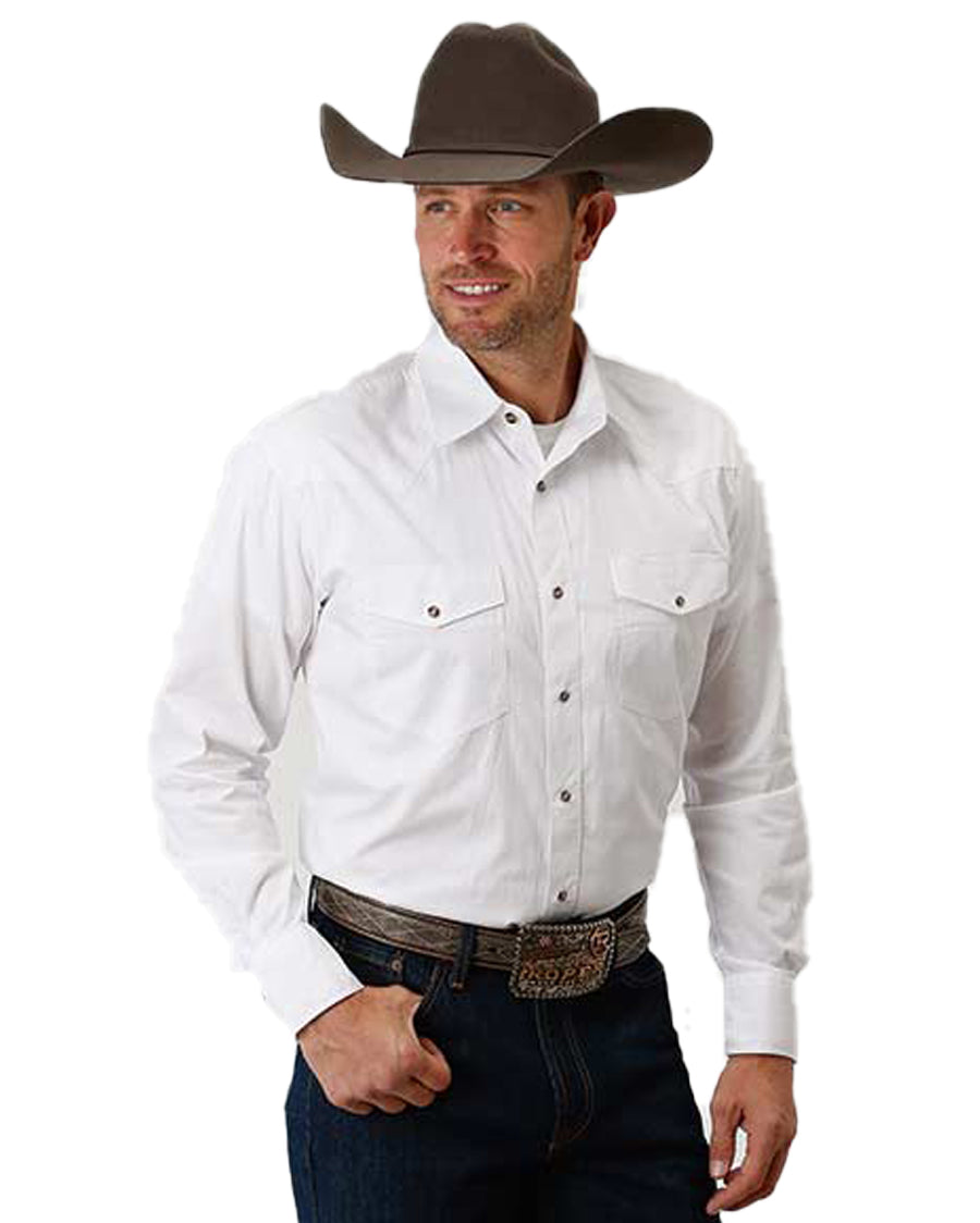 Men's Solid Poplin Long Sleeve Western Shirt