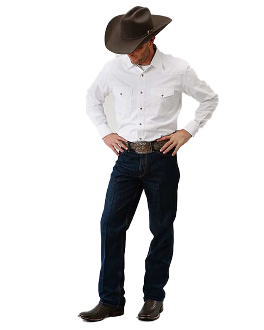 Men's Solid Poplin Long Sleeve Western Shirt - Image 2
