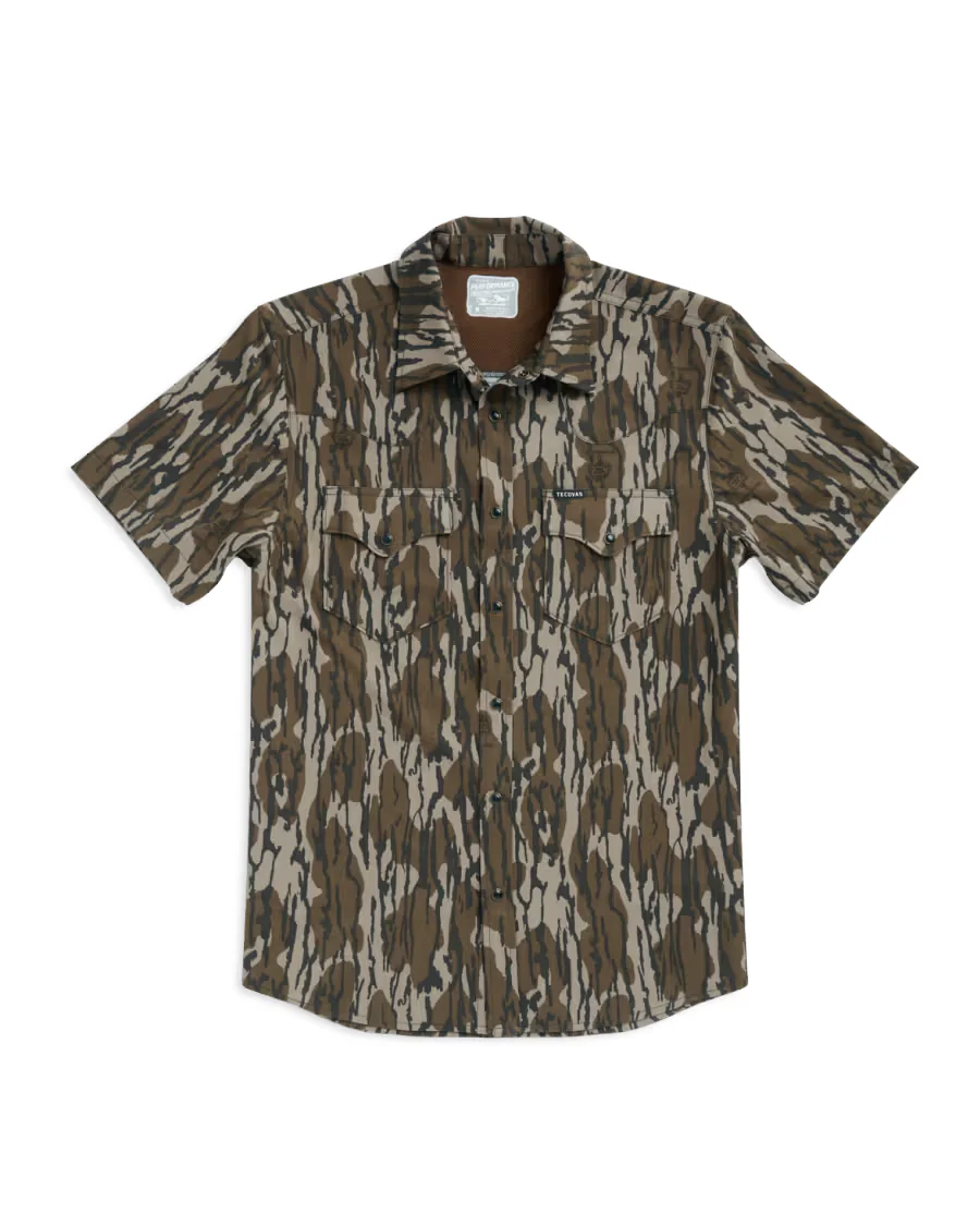 Men's Tecovas X Mossy Oak Short Sleeve Performance Western Shirt - 61103-Mob