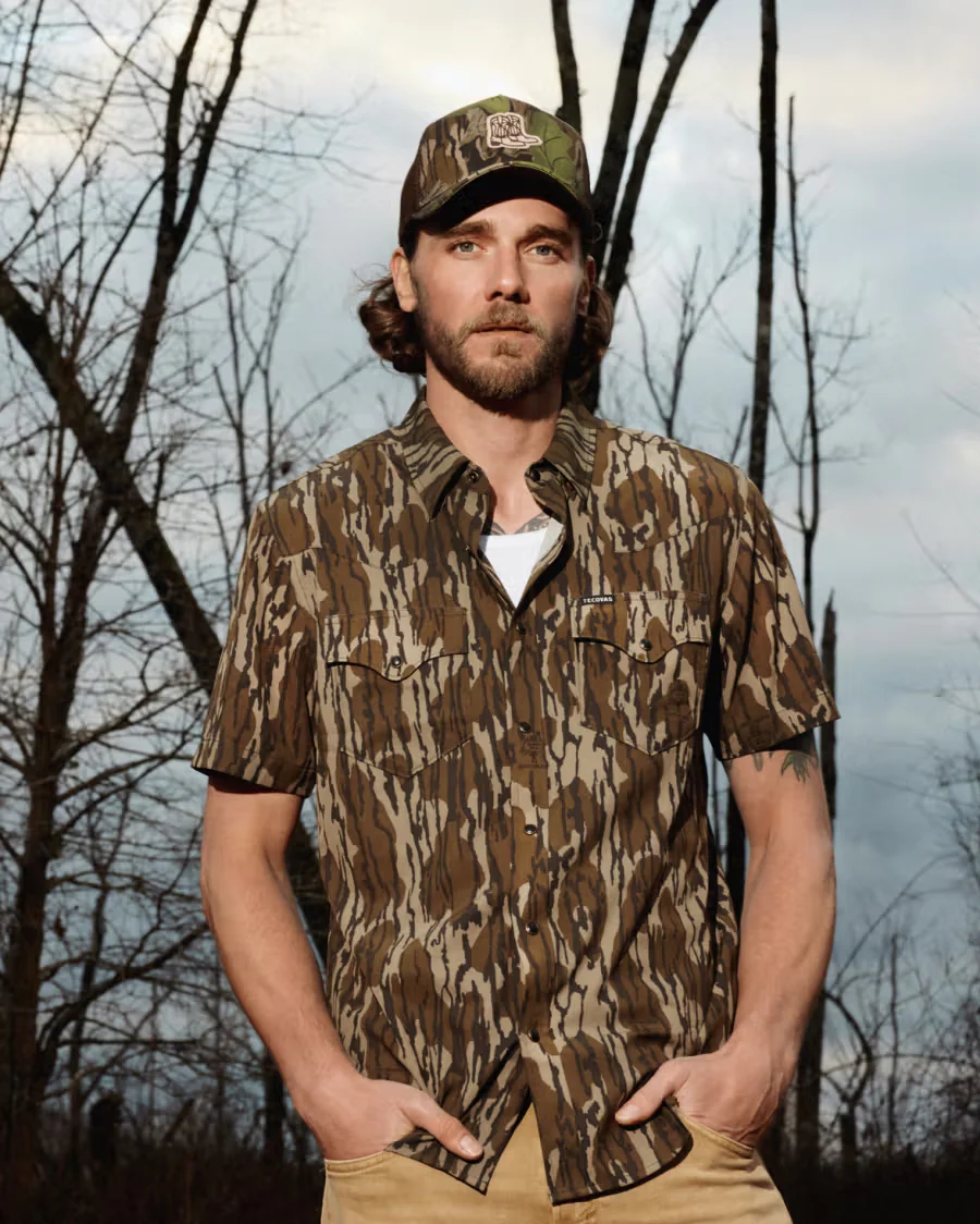 Men's Tecovas X Mossy Oak Short Sleeve Performance Western Shirt - 61103-Mob - Image 3