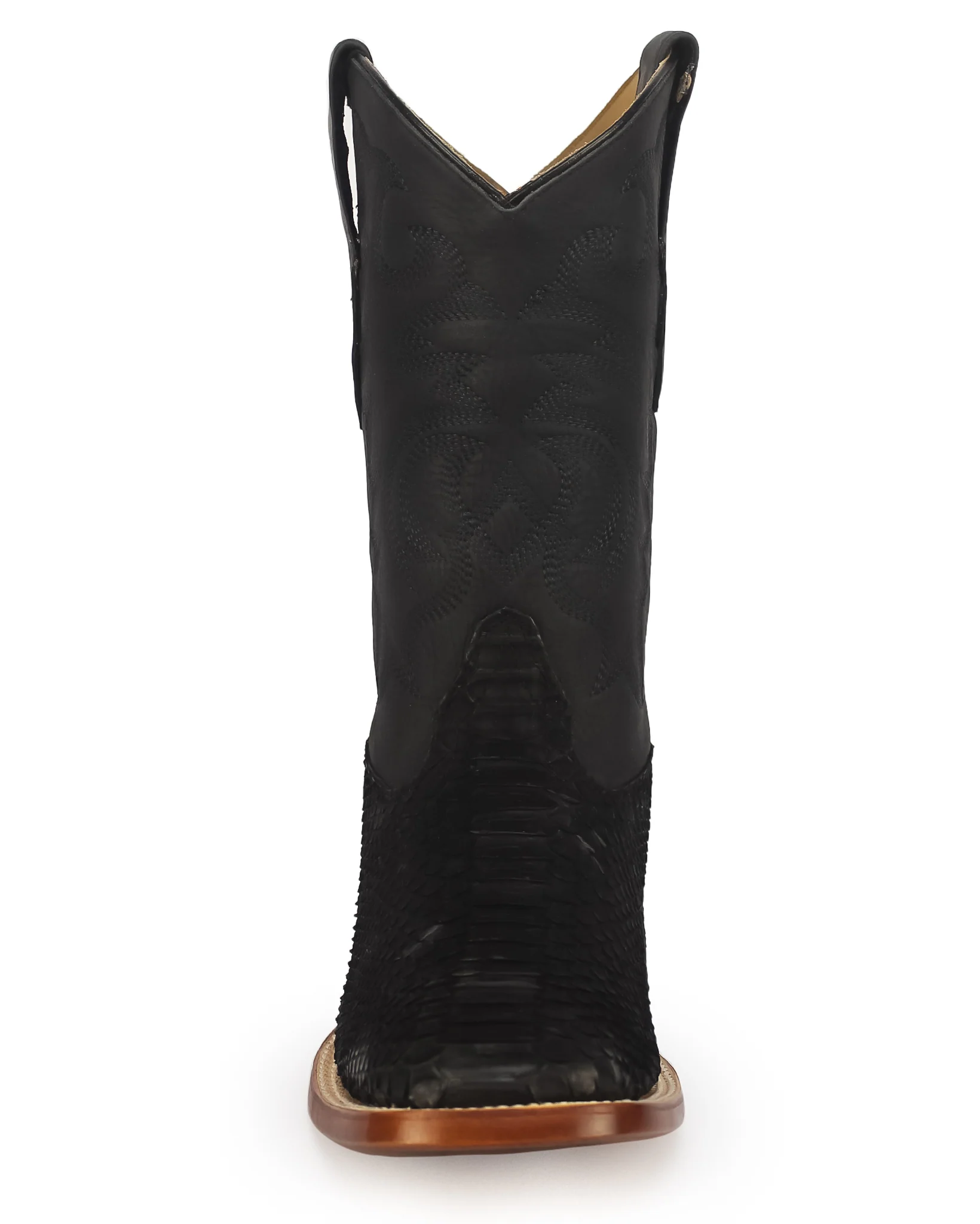 Men's Sueded Exotic Wide Square Toe Western Boots - Image 4