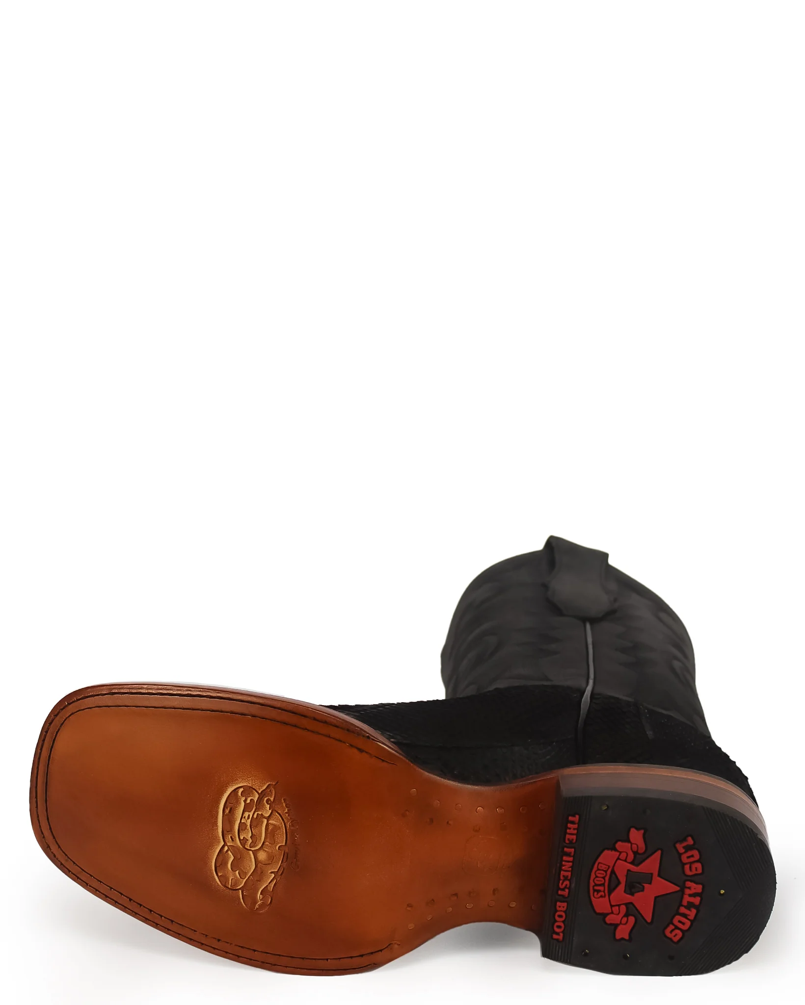Men's Sueded Exotic Wide Square Toe Western Boots - Image 7