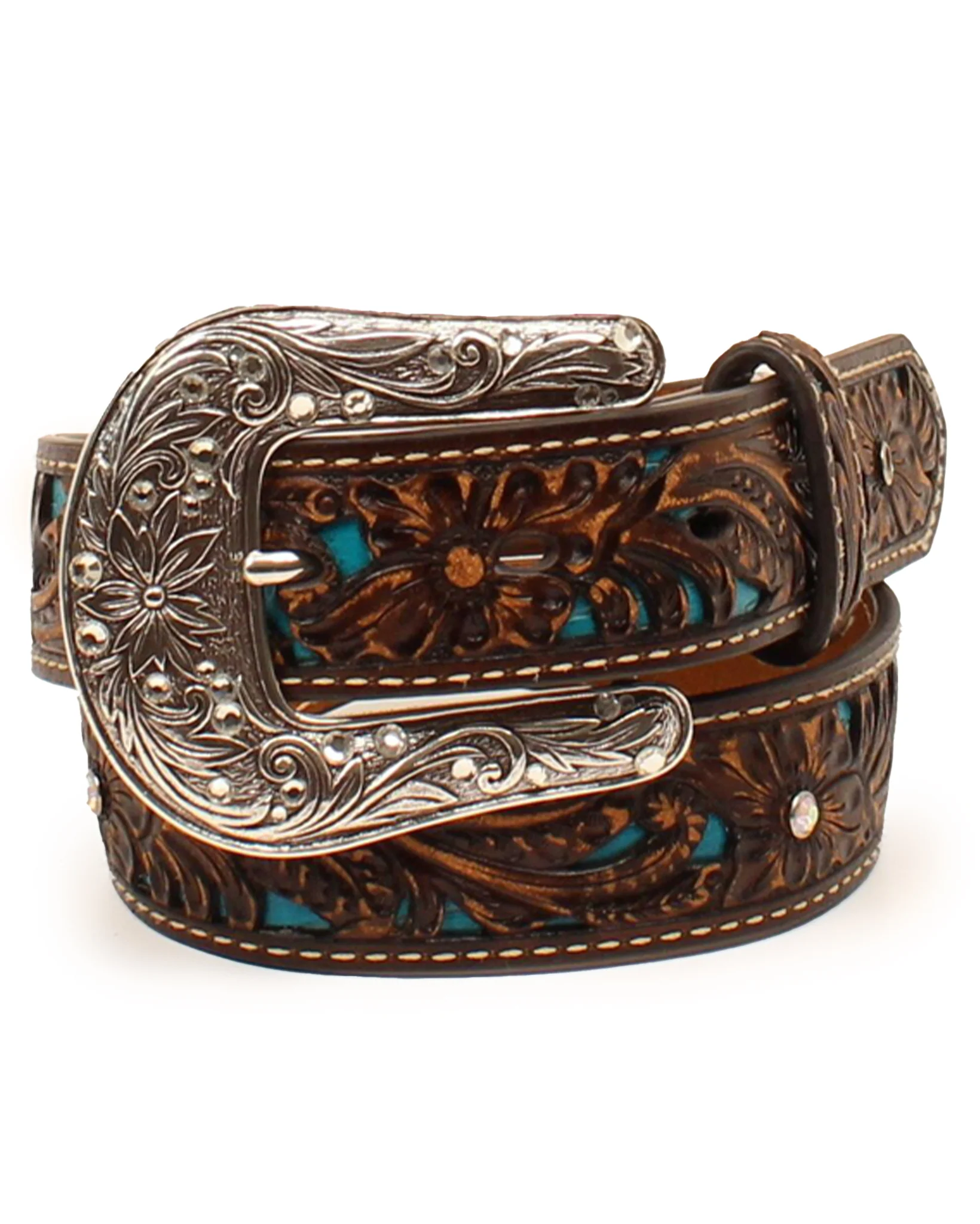 Girls' Glittering Floral Belt