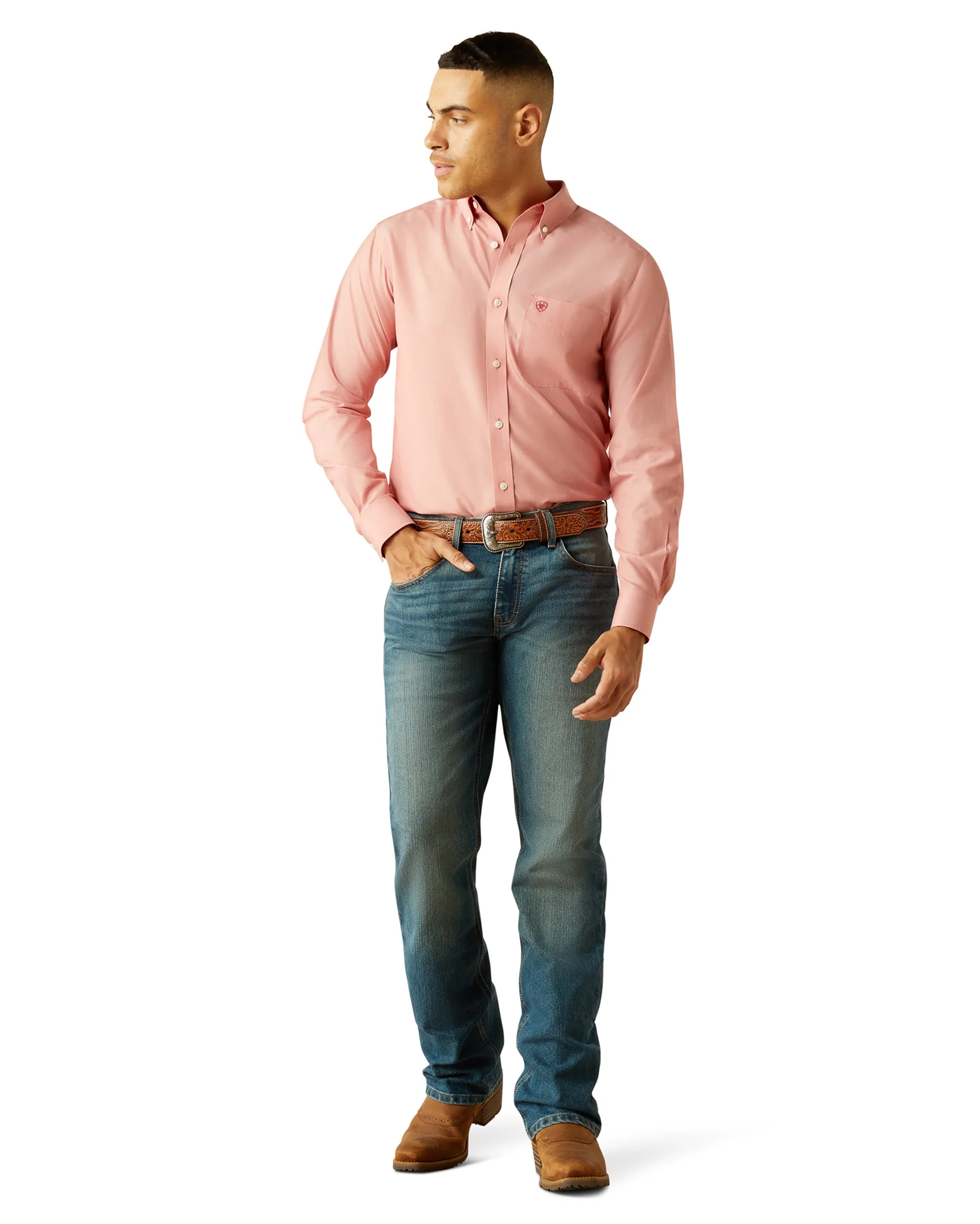 Men's Wrinkle Free Solid Fitted Shirt - Image 5