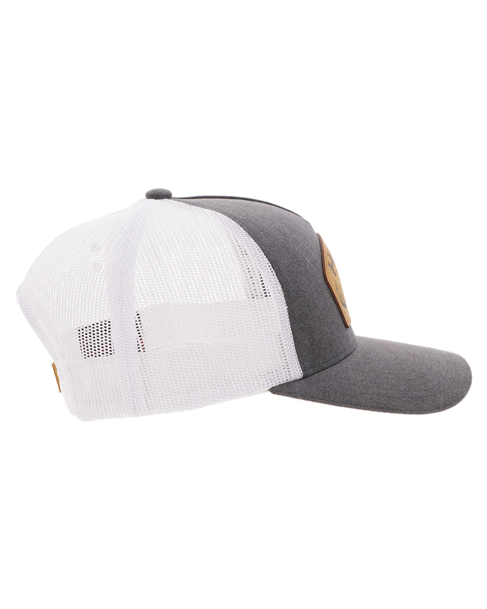 Outfitters Black / White 5-Panel Trucker With Brown Patch - 6026T-Bkwh - Image 5