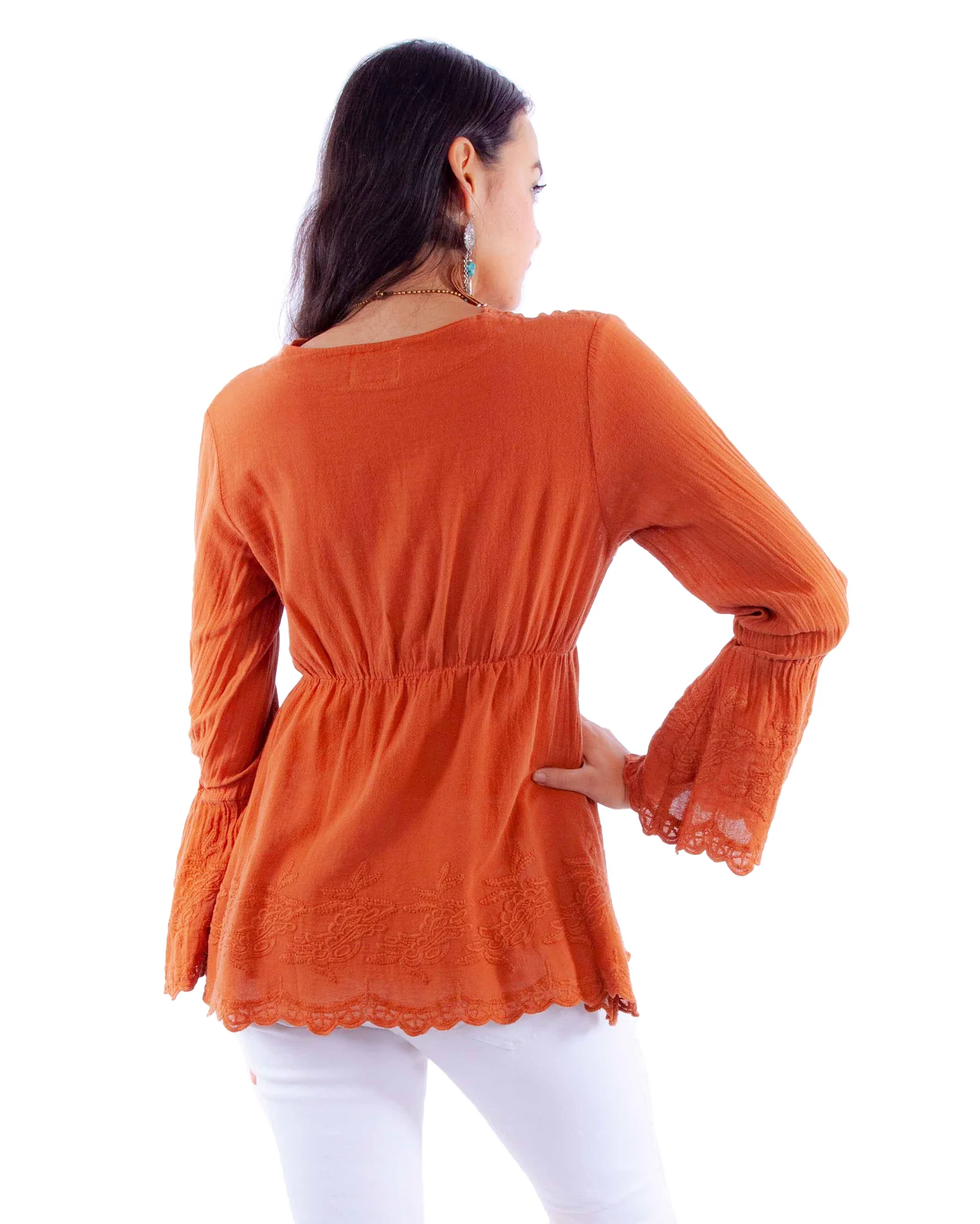 Women's Peruvian Cotton Bell Sleeve Top - Image 2