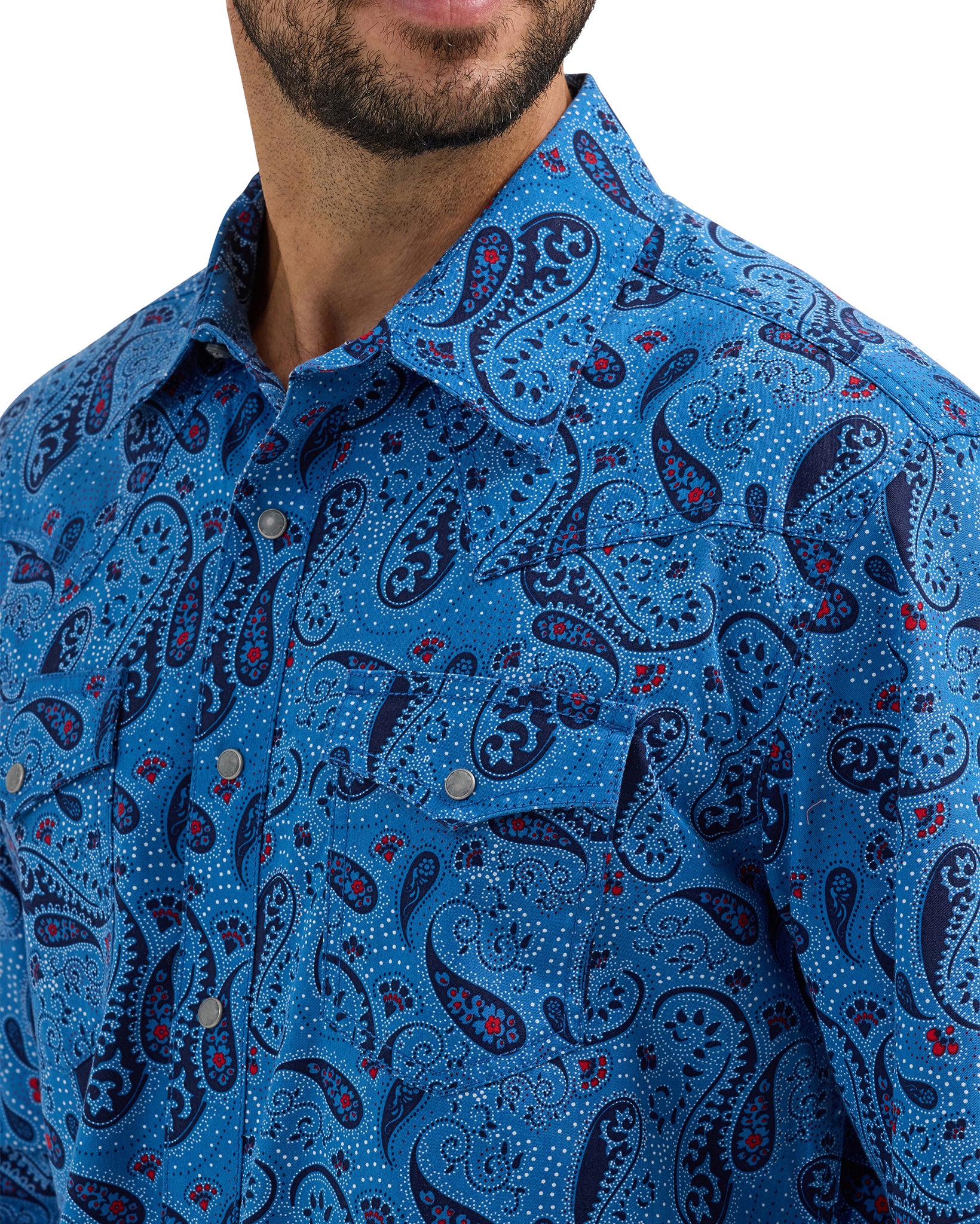 Men's Retro Premium Long Sleeve Snap Western Shirt - Image 3