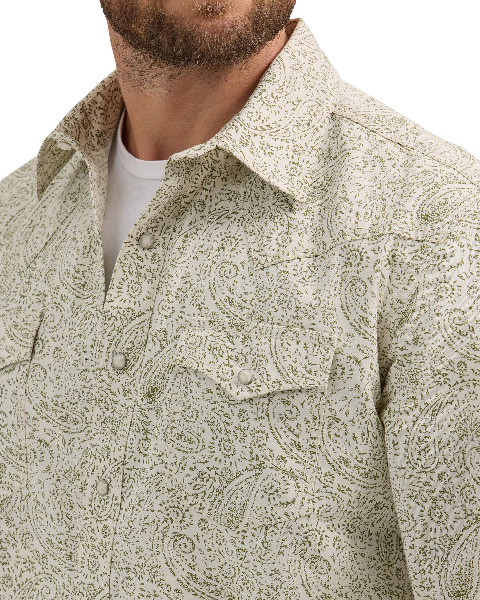 Men's Retro Premium Long Sleeve Western Snap Printed Shirt - Image 5
