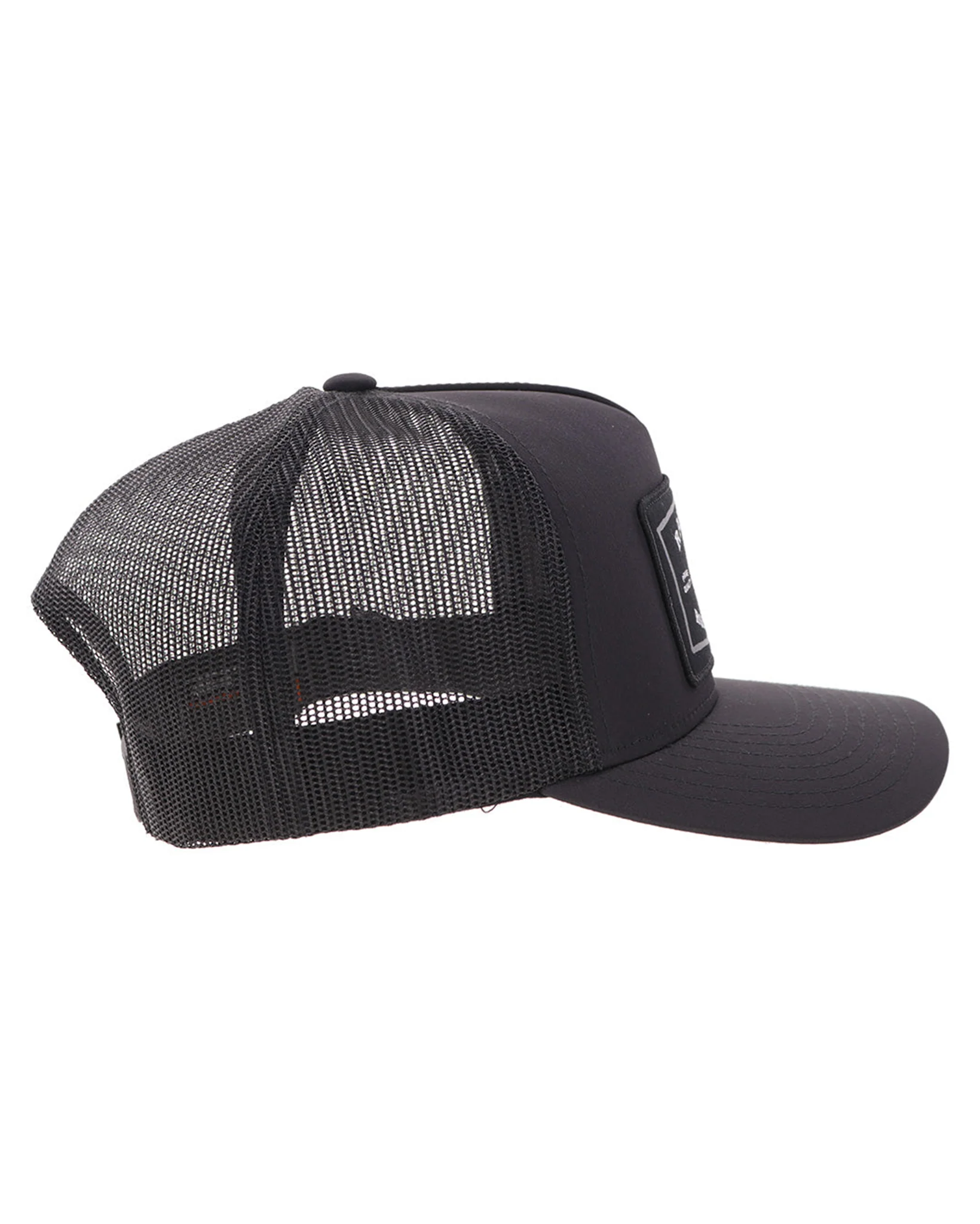 Rank Stock Black 5-Panel Trucker With Black / White Rectangle Patch - Youth - 2661T-Bk-Y - Image 5