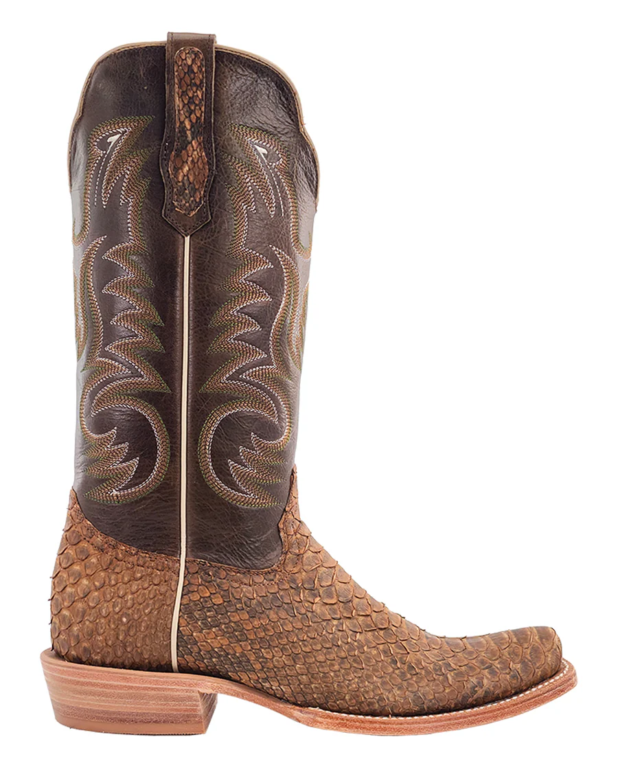 Men's Beige Sueded Exotic Western Boots - Image 2