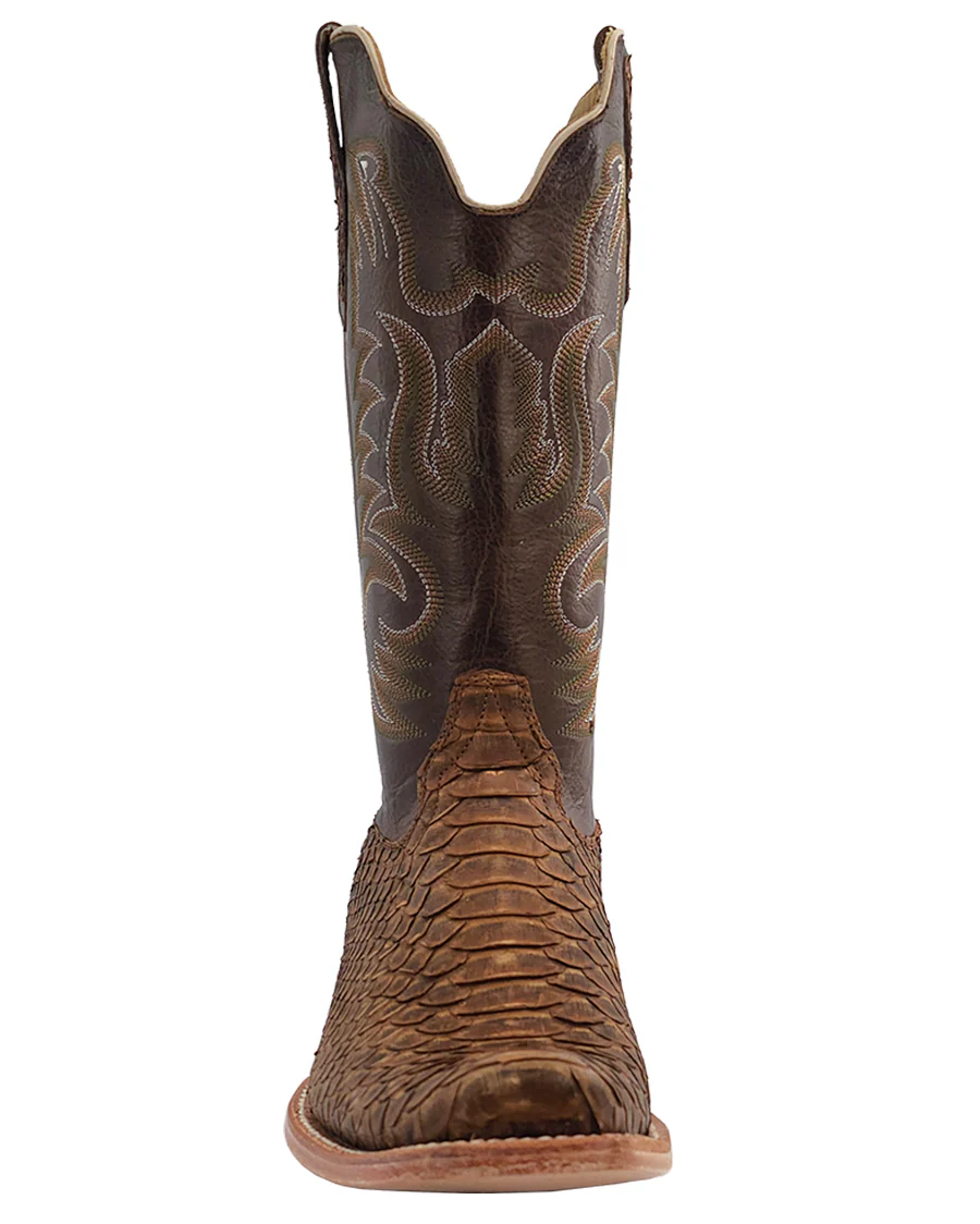 Men's Beige Sueded Exotic Western Boots - Image 4