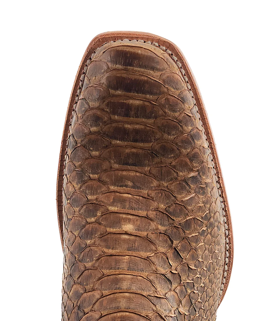 Men's Beige Sueded Exotic Western Boots - Image 6