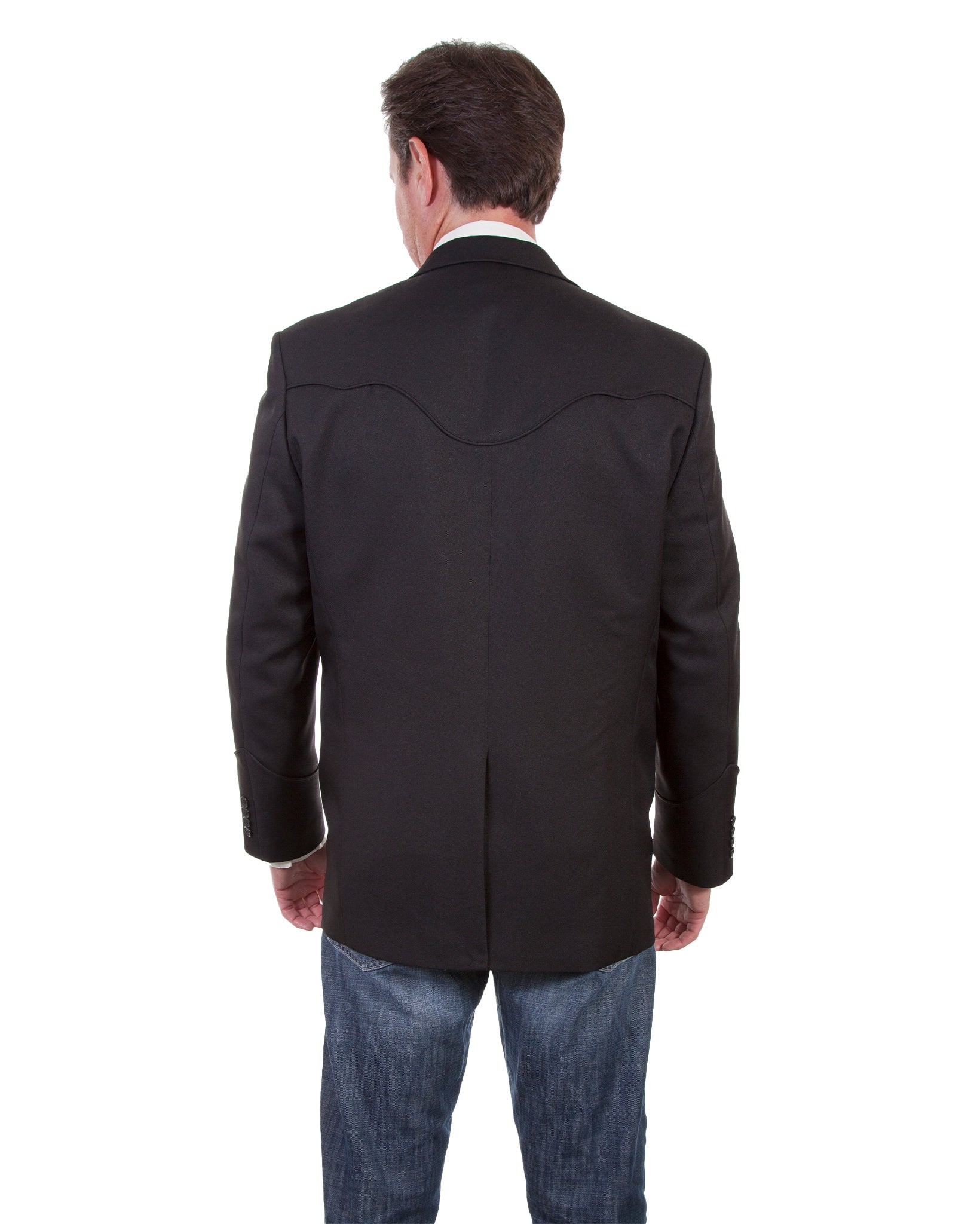 Men's Solid Blazer with Tonal Piping - Image 2