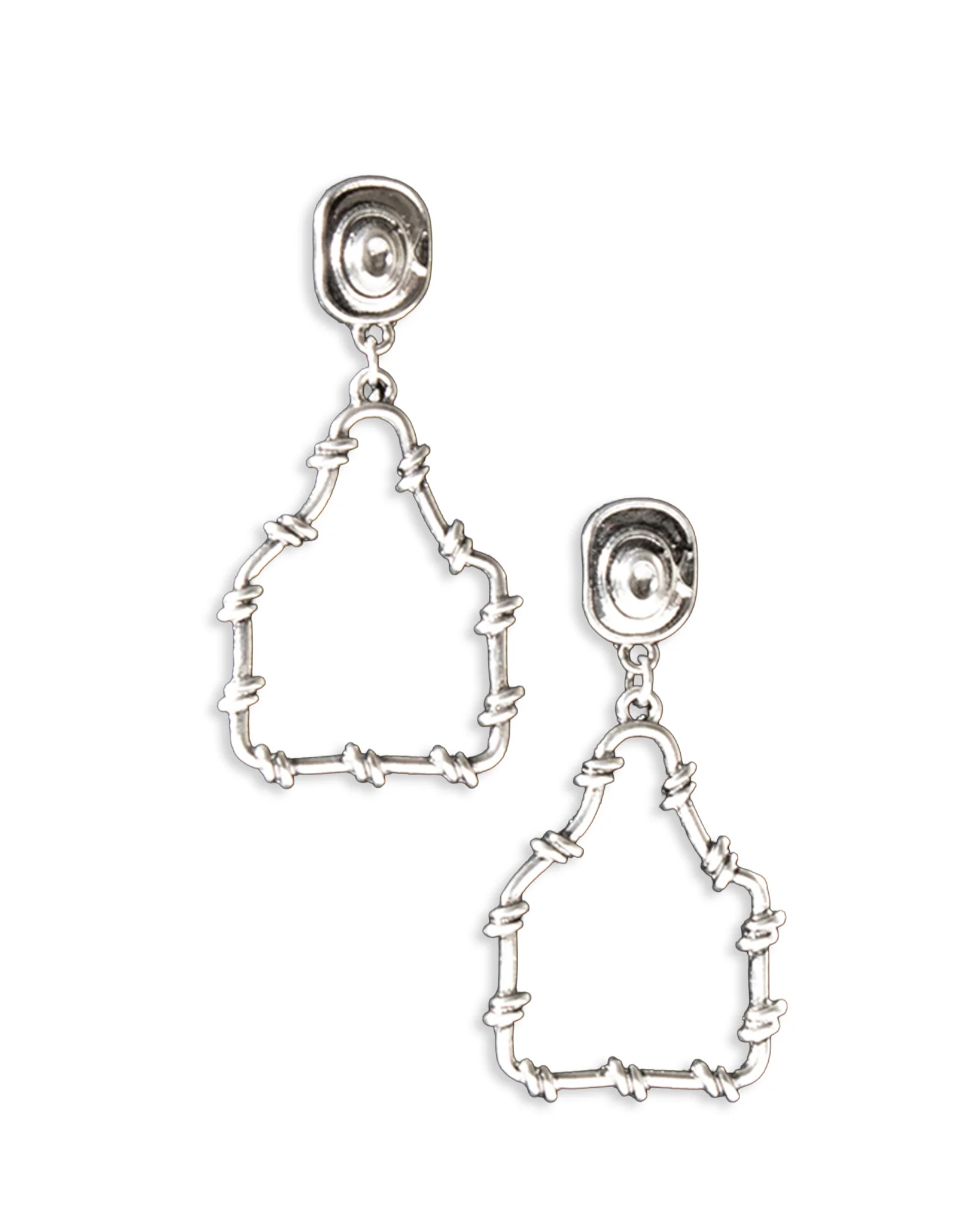 Women's Barbed Wire Cow Ear Tag Earrings