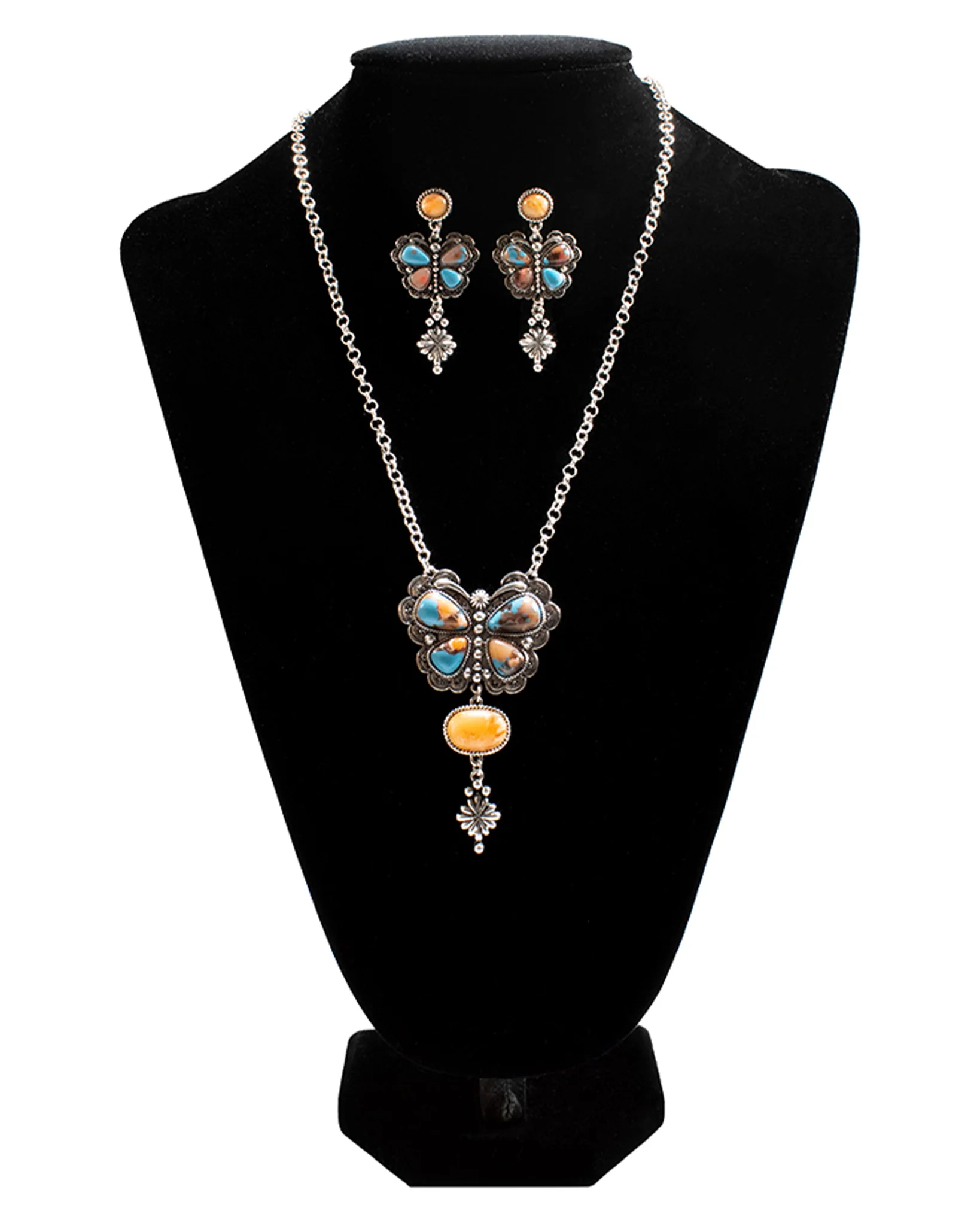 Women's Butterfly Necklace and Earring Set