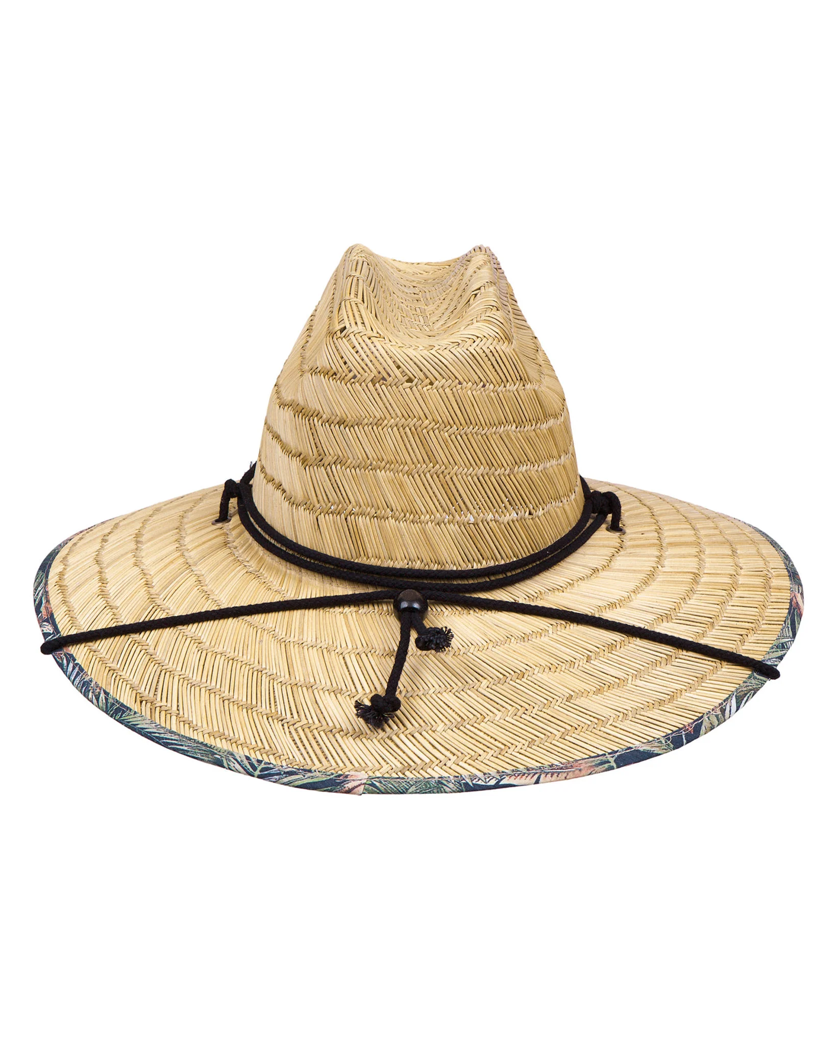 Straw Floral Print Lifeguard Hat