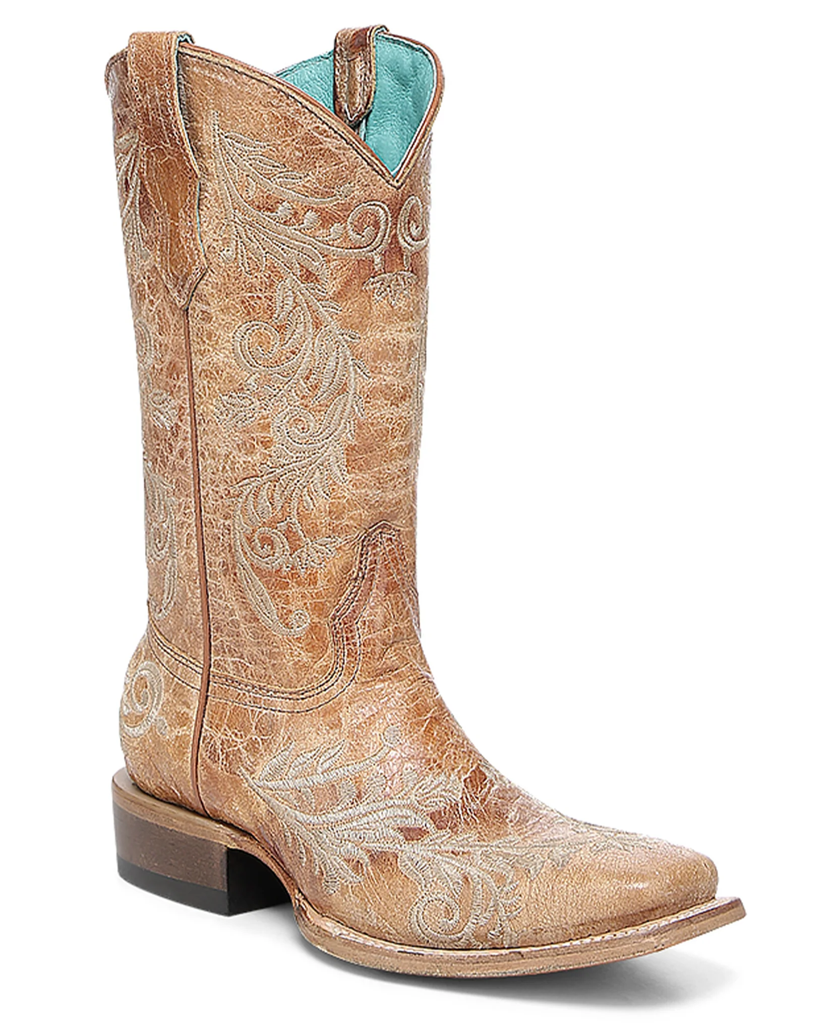 Teen's Floral Embroidery Western Boots