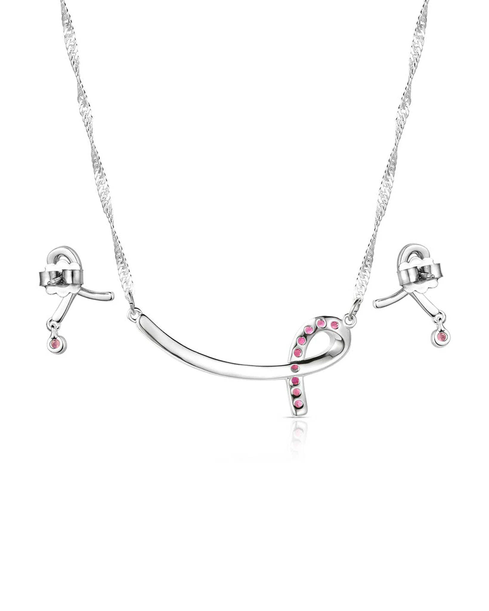 Tough Enough To Wear Pink Hope Rope Jewelry Set - Image 2