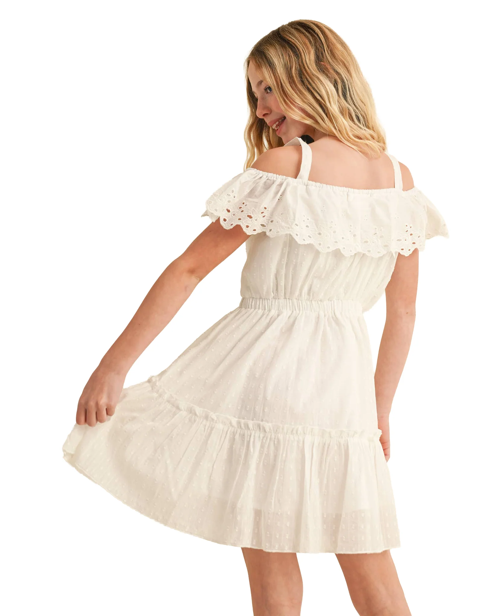 Tween Girls' Eyelet Babydoll Sundress - Kd3006Iv - Image 2