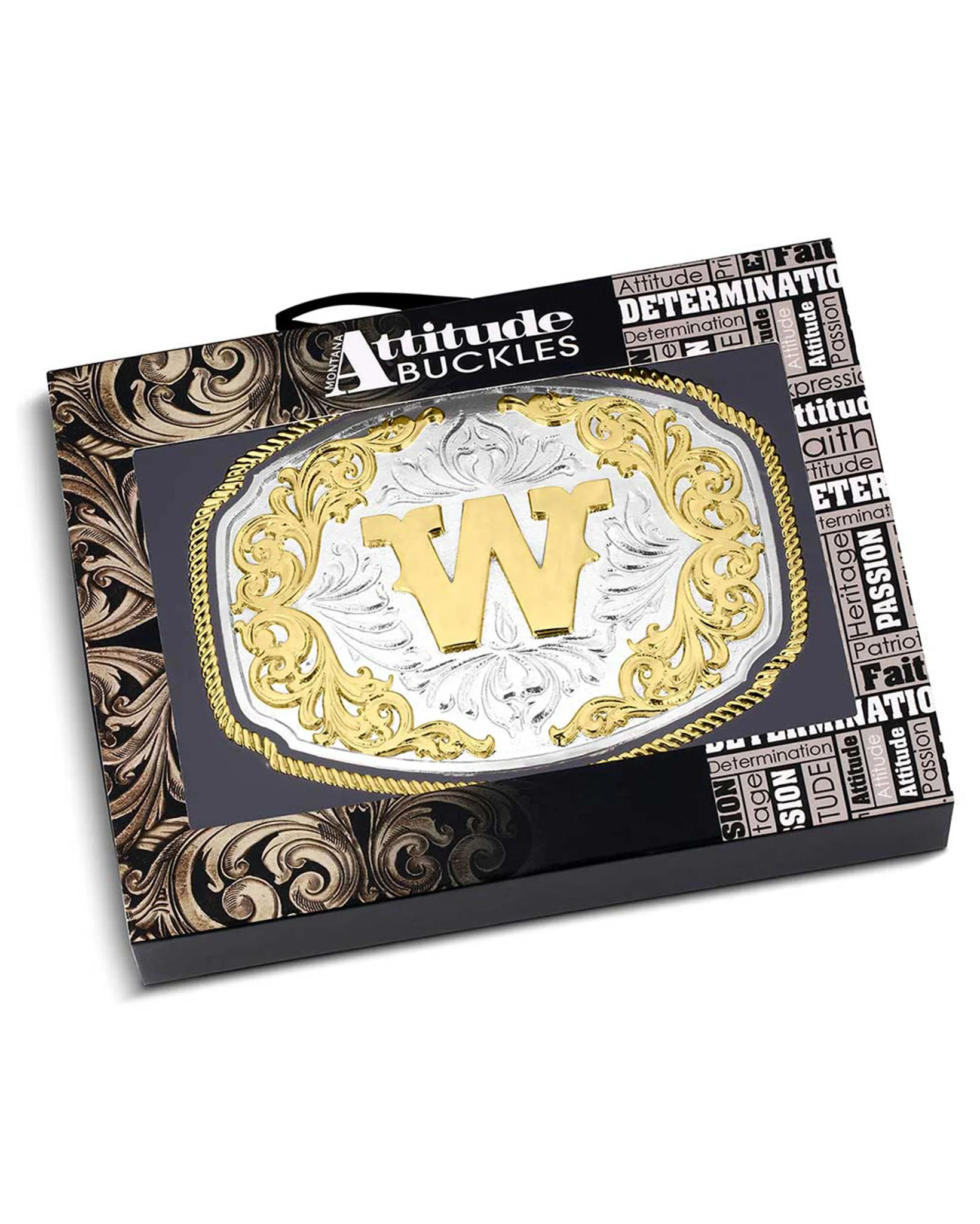 Western Initial Buckle - Style W - A1047W - Image 3