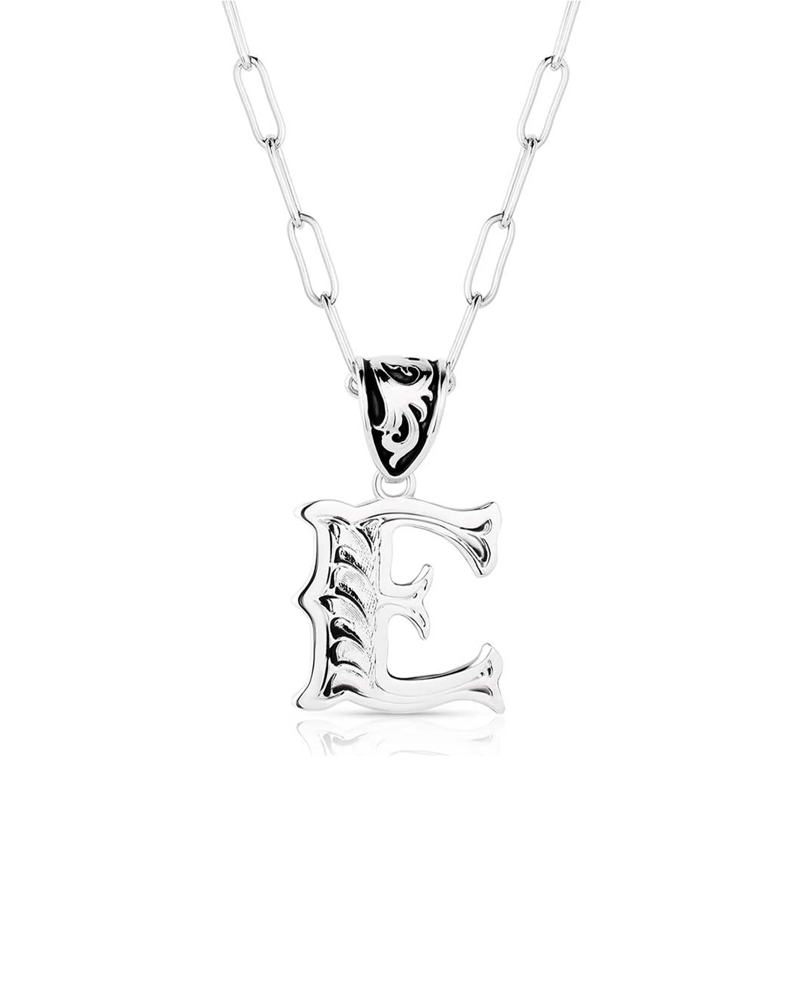 Western Initial E Necklace