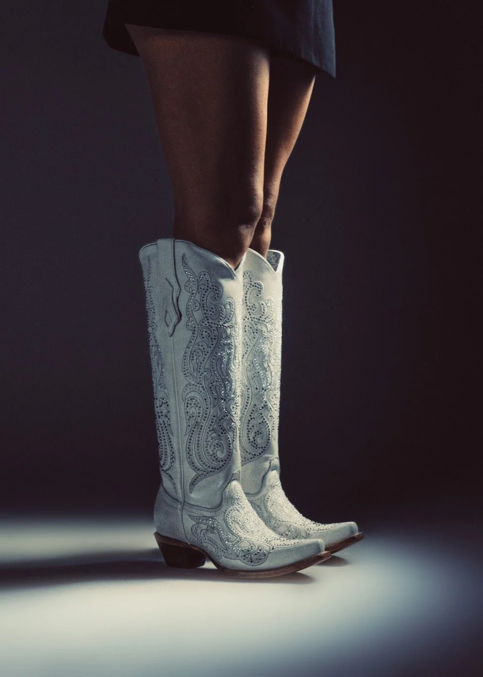 Women's Overlay & Crystals Tall Top Western Boots - Image 5