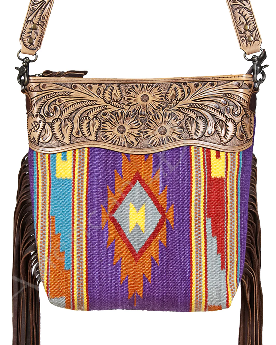 Women's Aztec Saddle Blanket Fringe Purse