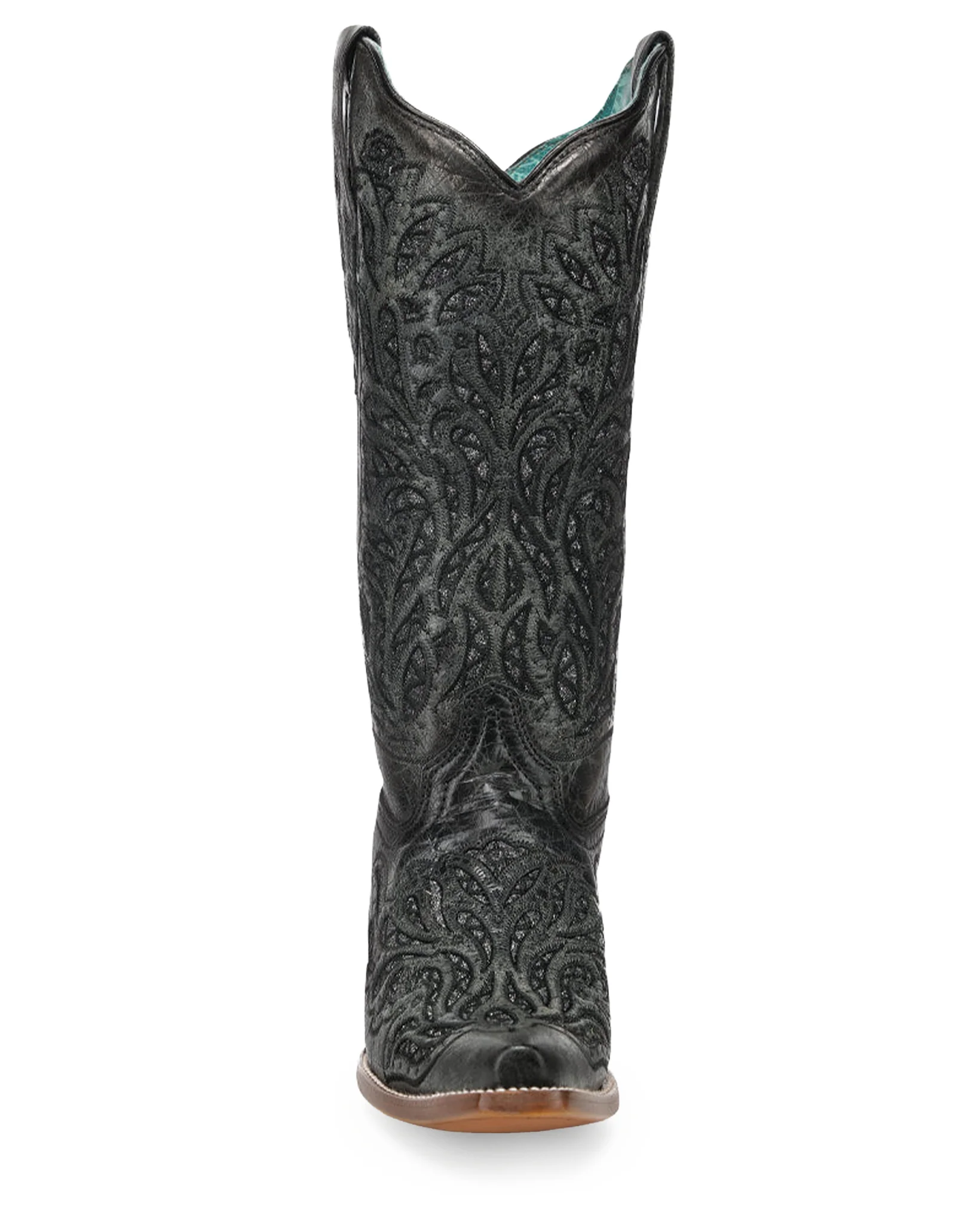 Women's Black Glitter Inlay & Embroidery - A5095 - Image 4