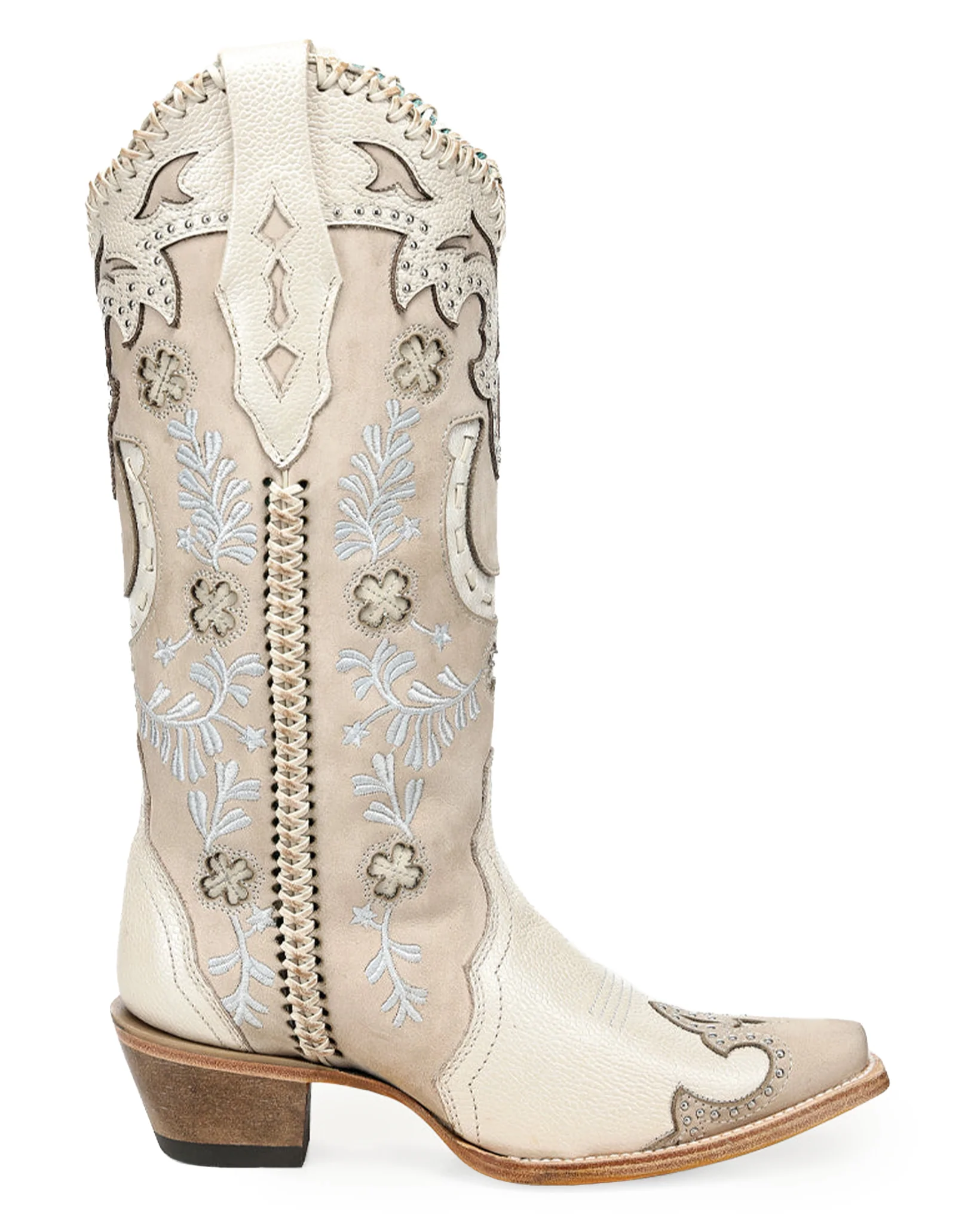 Women's Bone Horseshoe Overlay & Embroidery & Studs & Handwoven - A5069 - Image 3