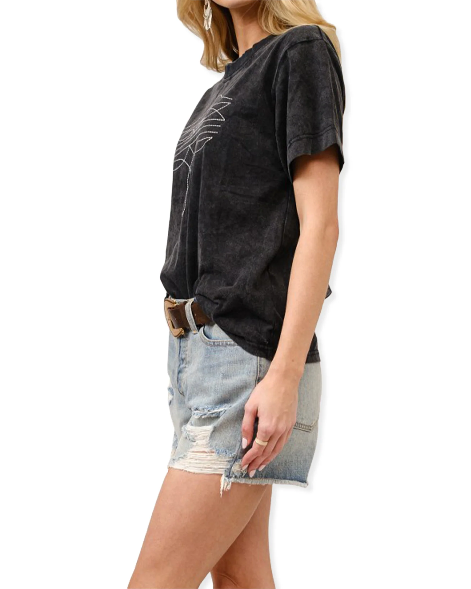 Women's Boot Embroidered Graphic T-Shirt - Image 3