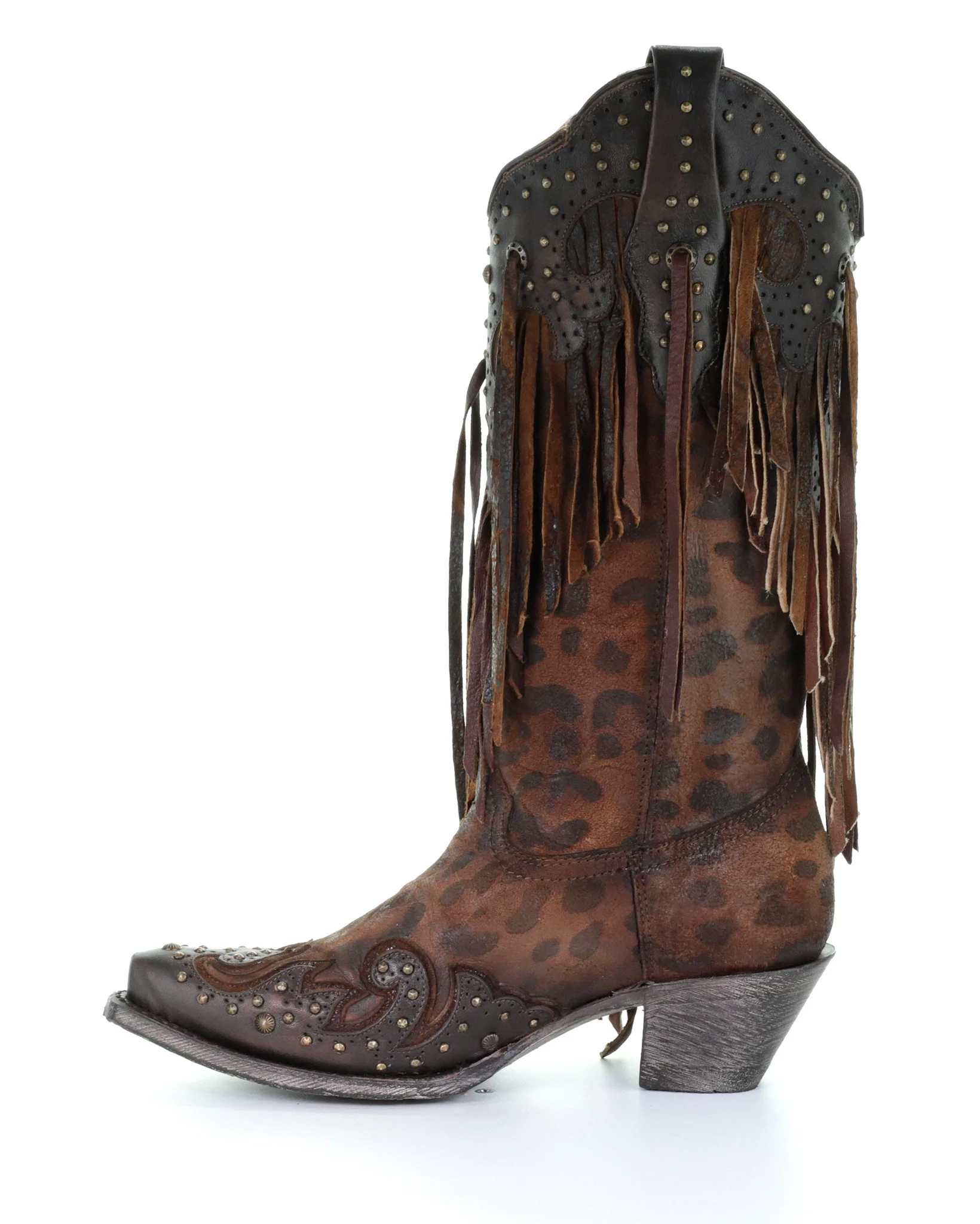 Women's Cheetah and Fringe Western Boots - Image 10