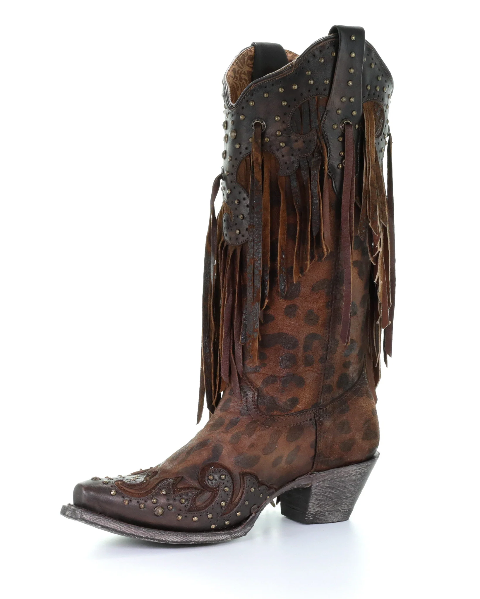 Women's Cheetah and Fringe Western Boots - Image 11