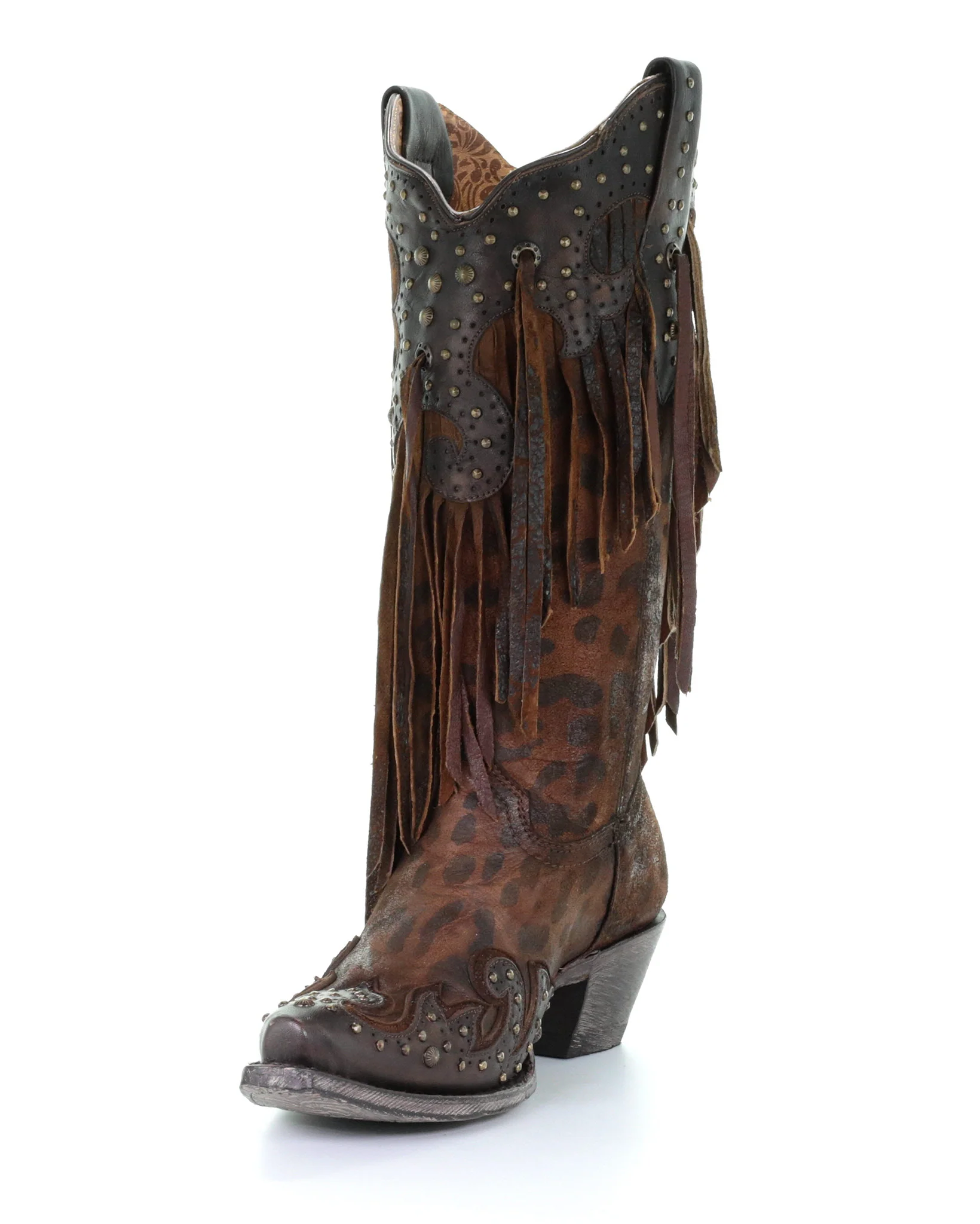 Women's Cheetah and Fringe Western Boots - Image 12