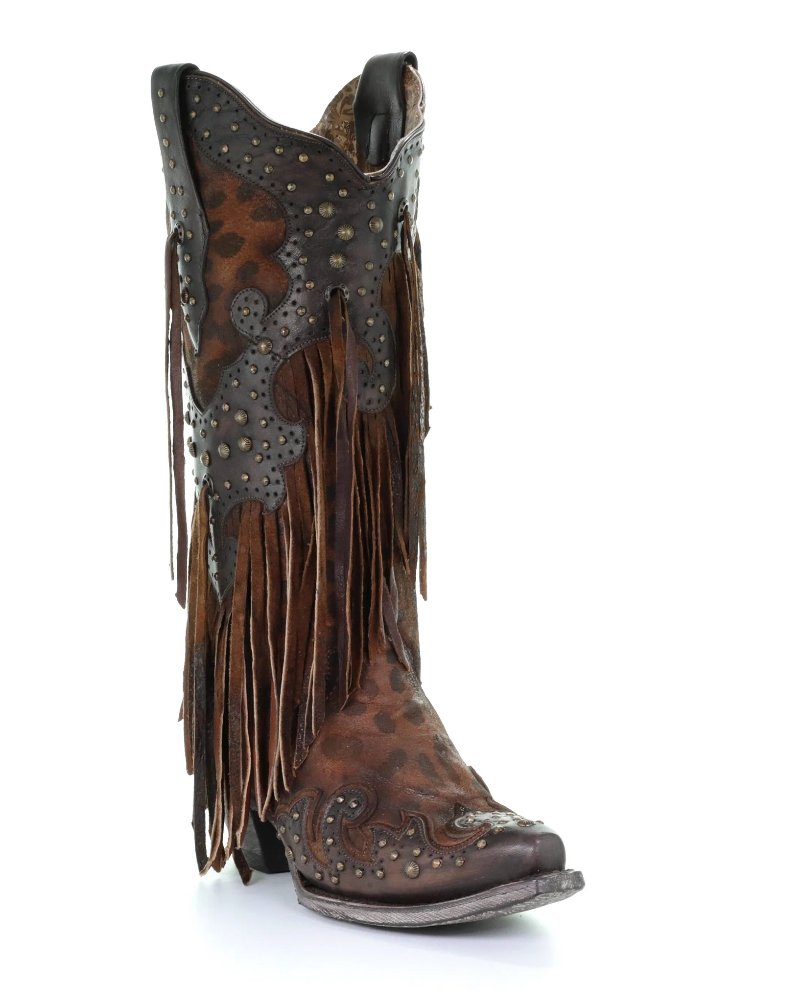 Women's Cheetah and Fringe Western Boots - Image 14
