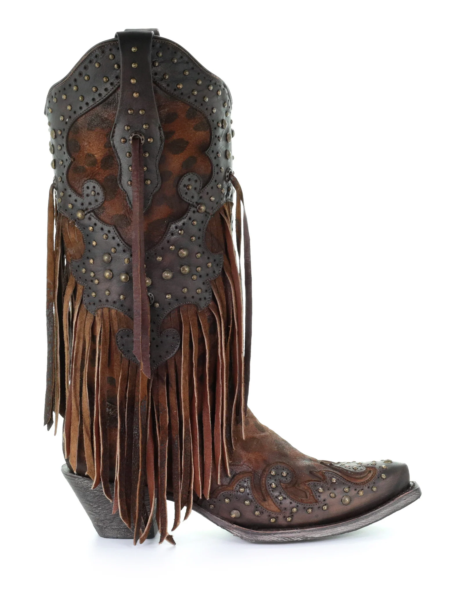Women's Cheetah and Fringe Western Boots - Image 15