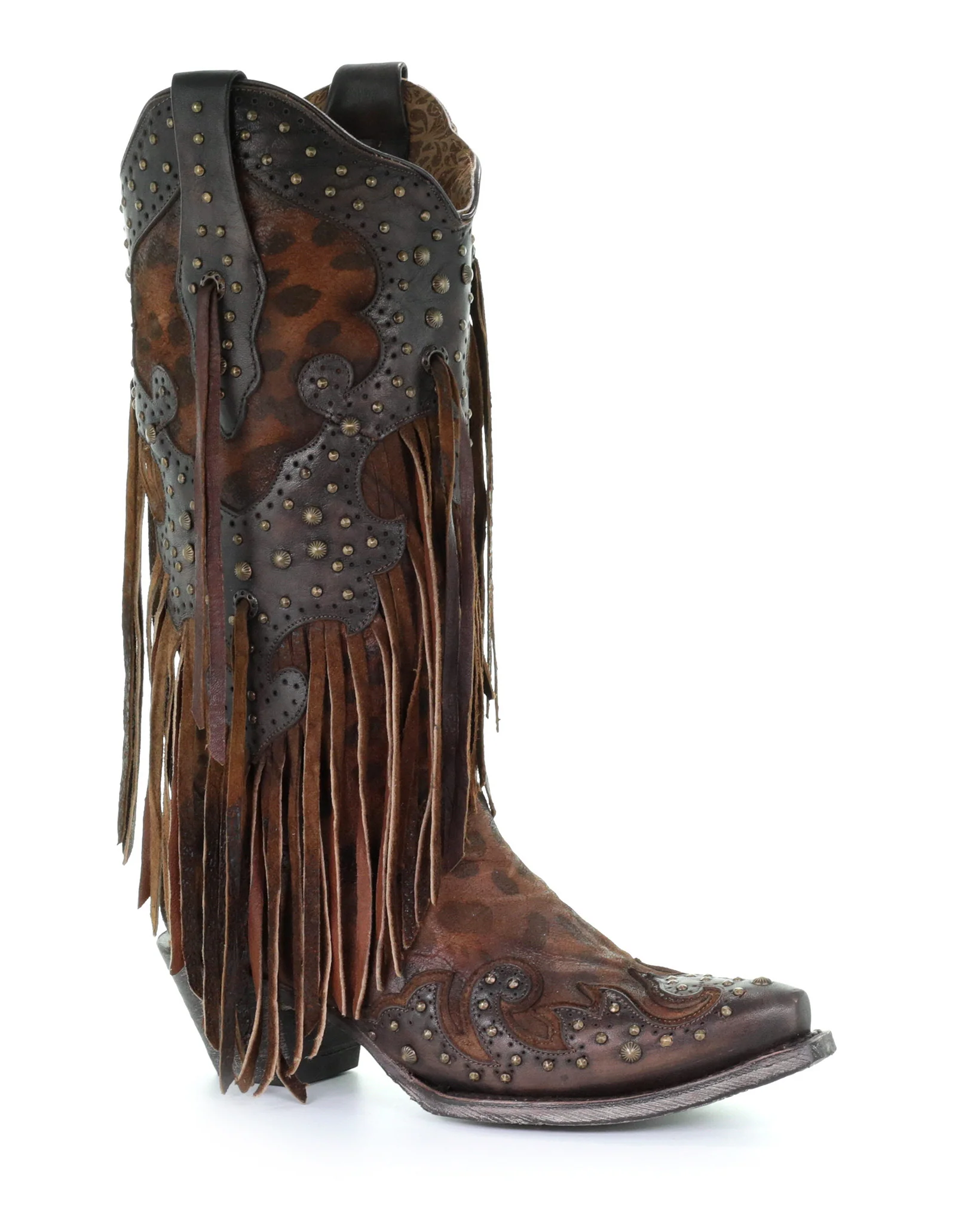 Women's Cheetah and Fringe Western Boots - Image 16