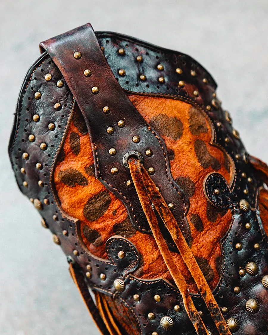 Women's Cheetah and Fringe Western Boots - Image 18